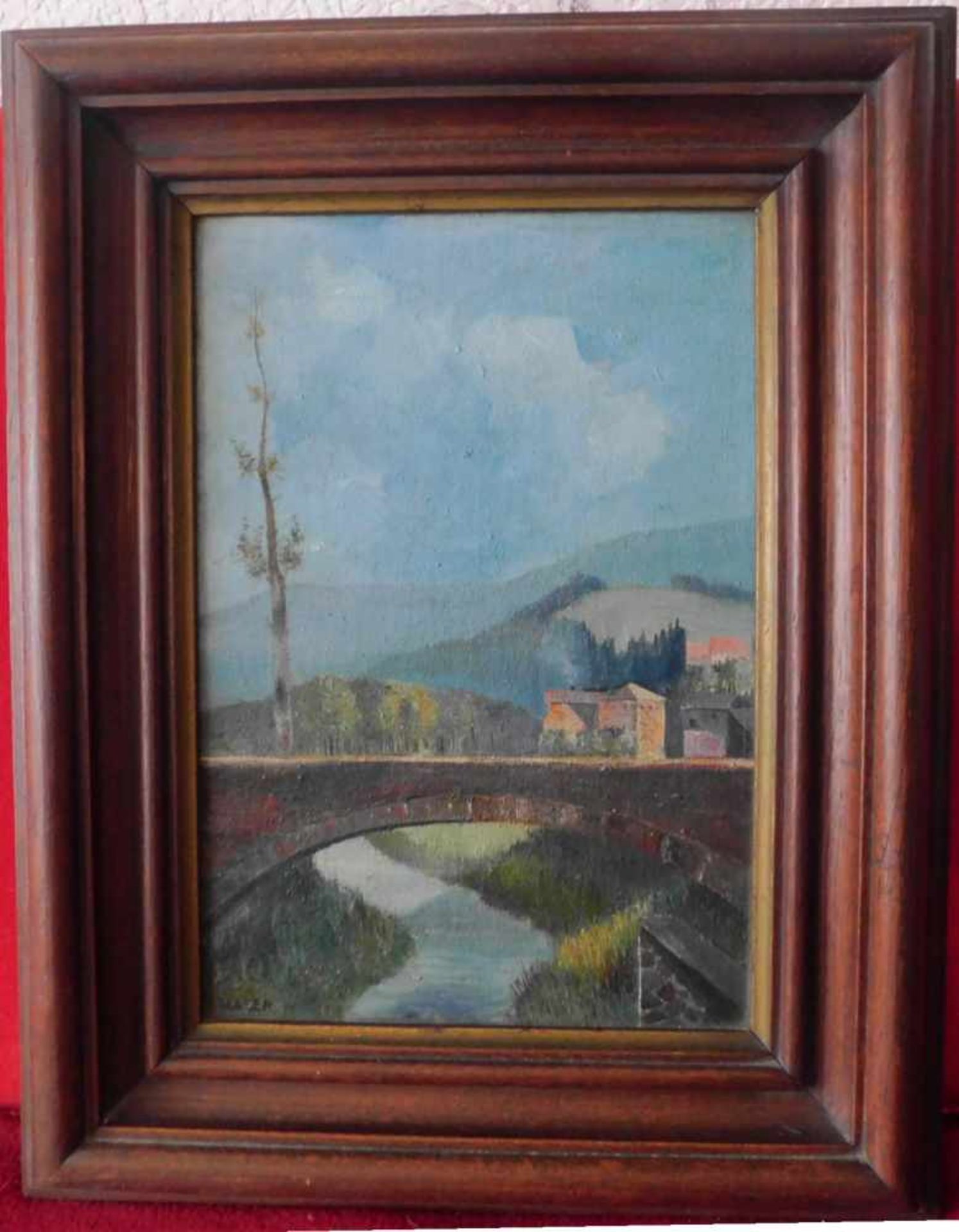 Erich Mayer, 1876- 1960, zugeschr., Paar Gemälde, Öl auf Leinwand, signiert, m.R.Boote am Ufer, - Image 6 of 9