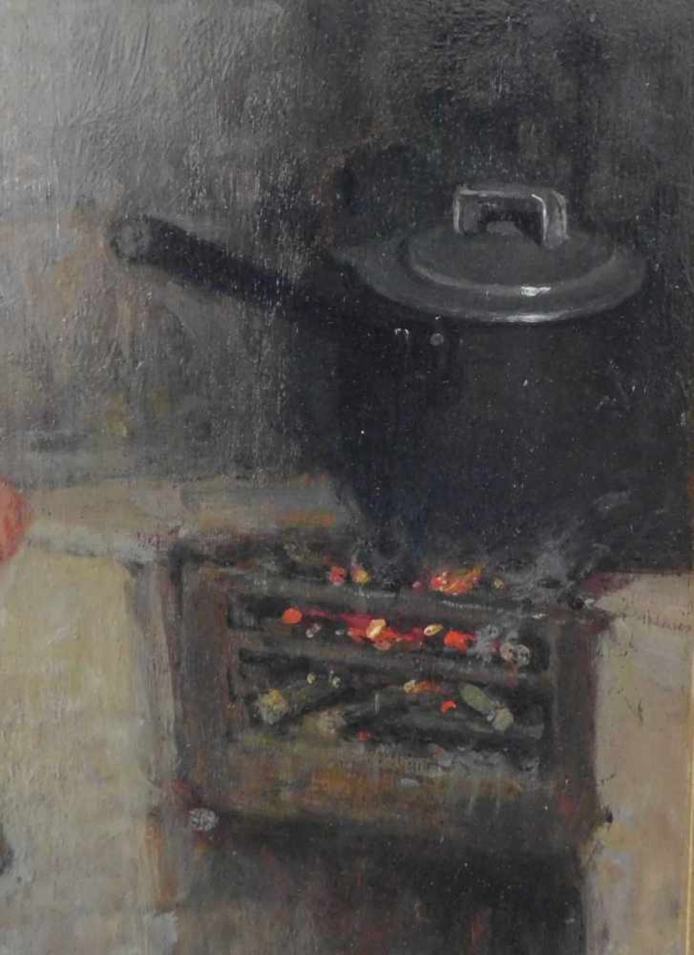 Haynes King, 1831 Barbados - 1904 London, Junge Frau beim Kochen, Öl auf Holz, signiert unten - Bild 5 aus 10