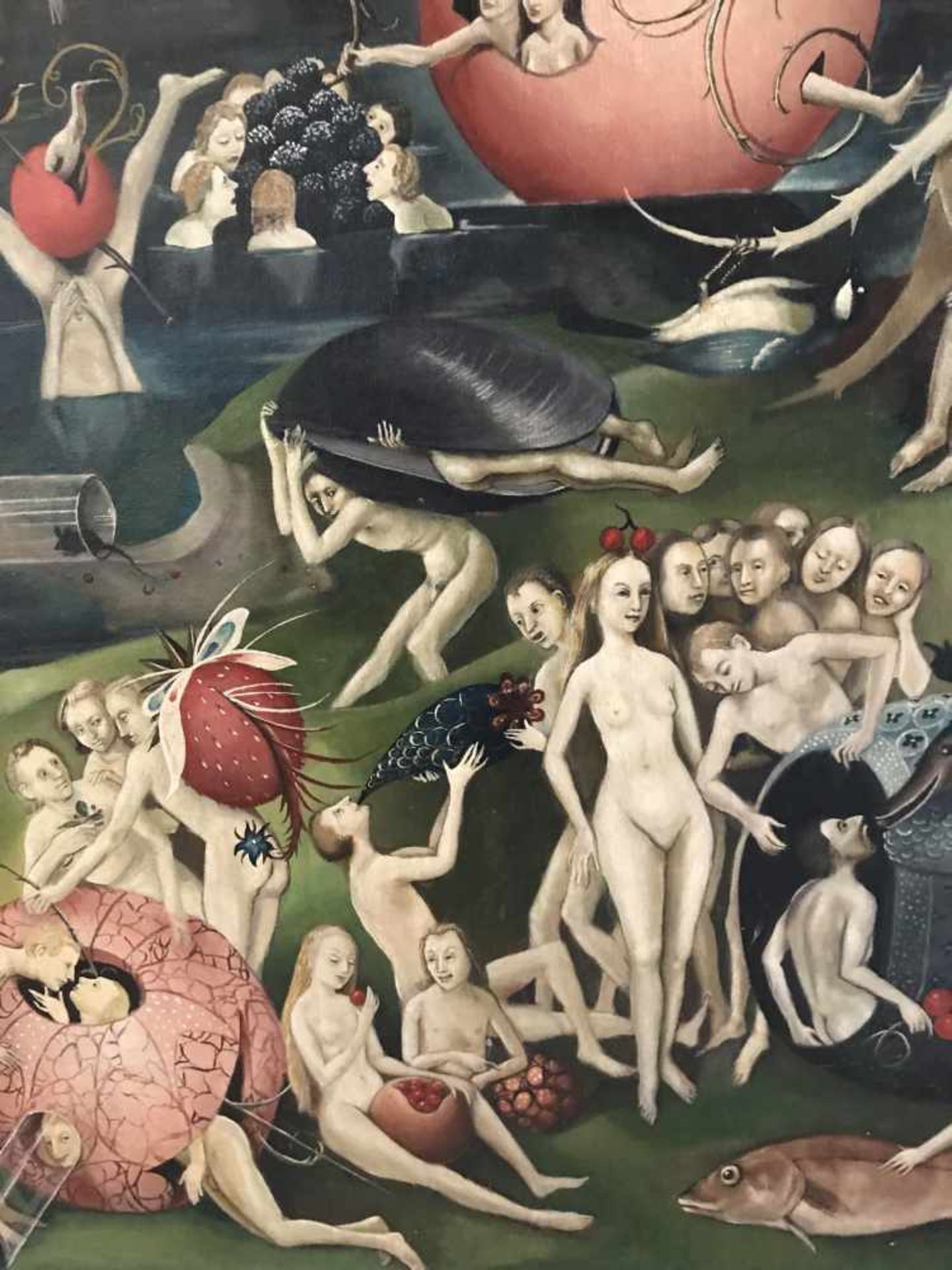 Künstler Beer aus Berlin, detailgetreue Kopie nach Hieronymus Bosch, Triptychon "Der Garten der - Bild 3 aus 11