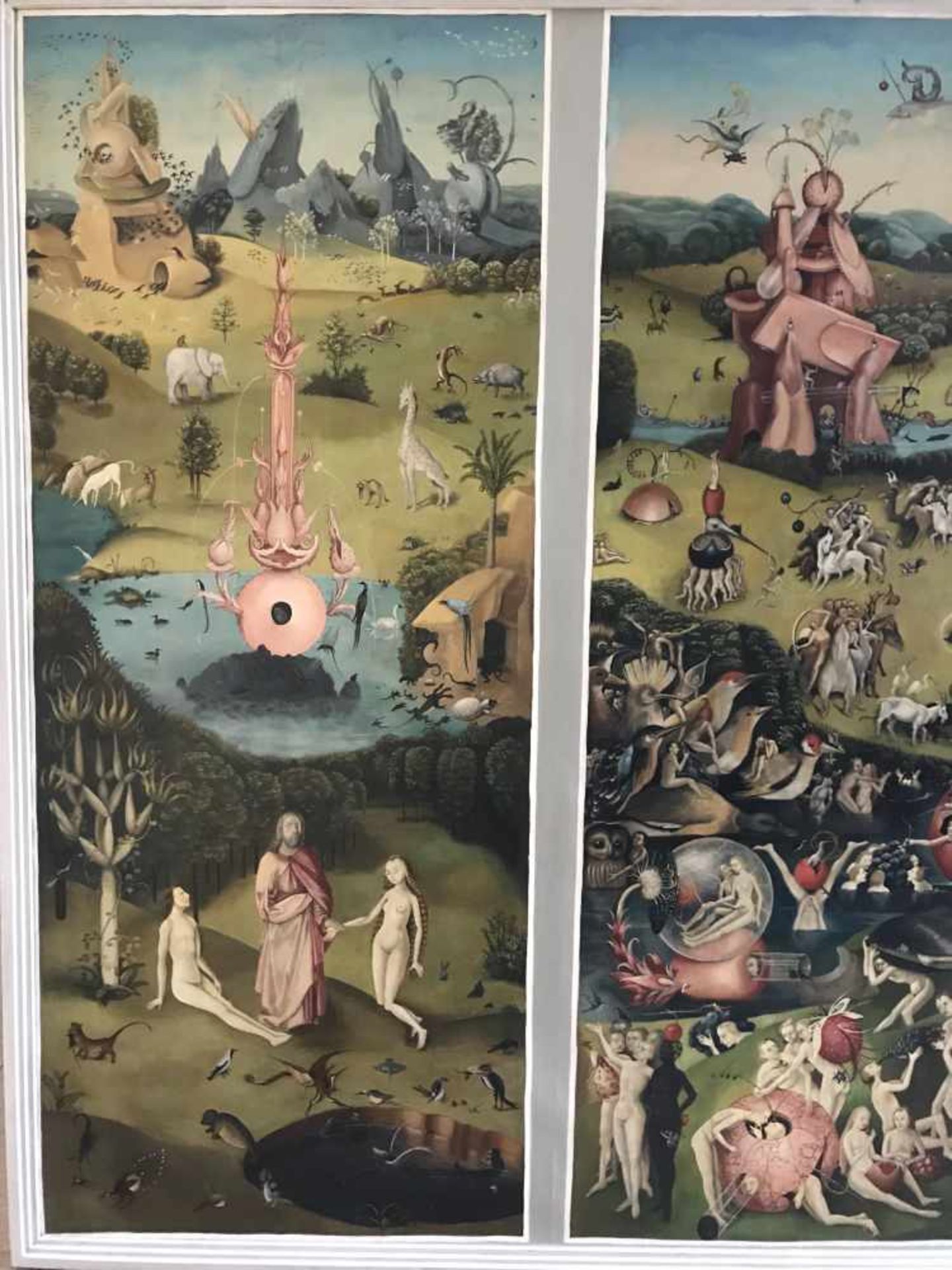 Künstler Beer aus Berlin, detailgetreue Kopie nach Hieronymus Bosch, Triptychon "Der Garten der - Bild 4 aus 11