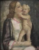 Richard Klein (1890 - 1967), Vorderseite: Mutter mit Kind, Rückseite zwei Akte in leidenschaftlicher