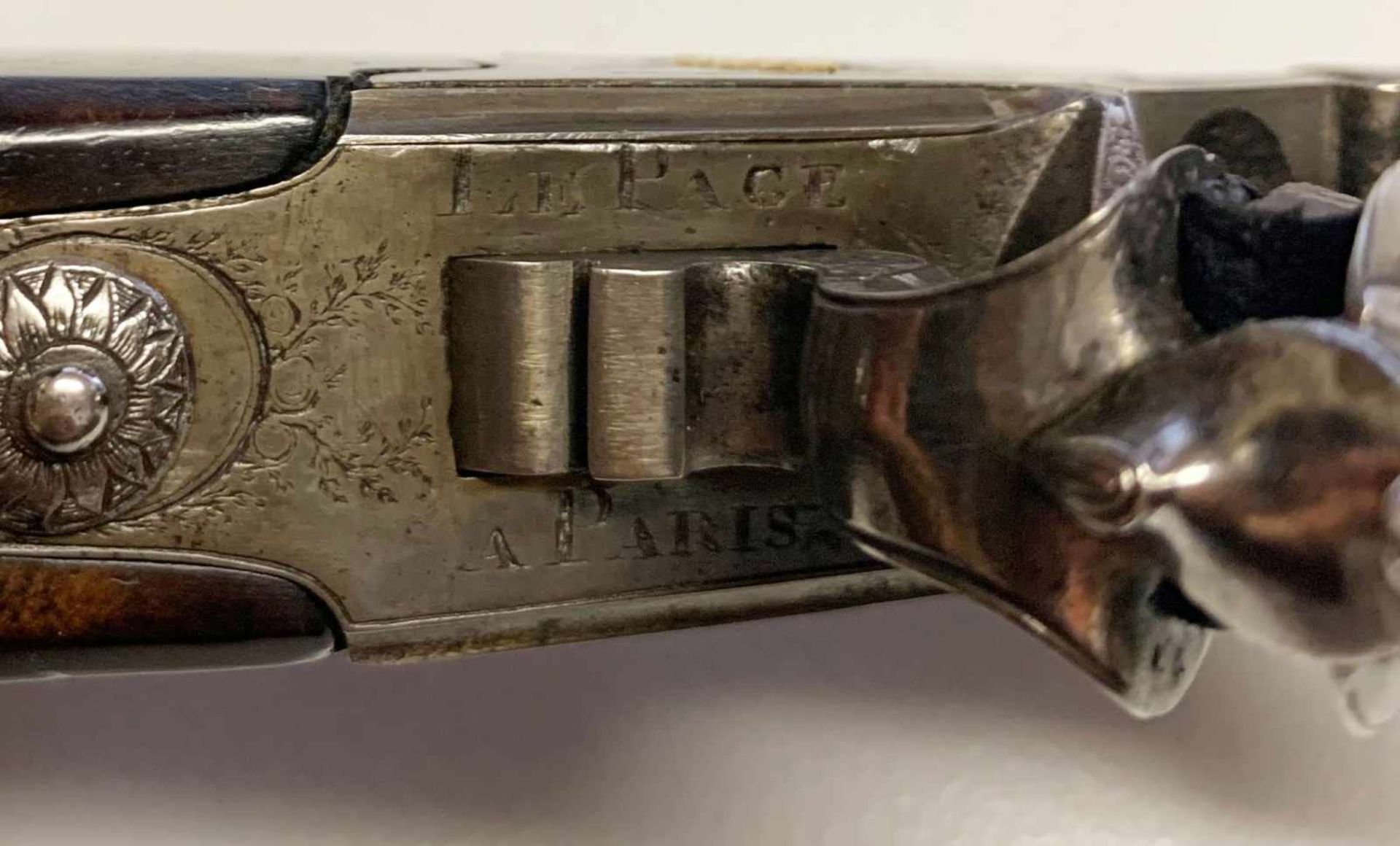 Steinschloss-Pistole, Modell: Taschenpistole mit abschraubbarem Lauf, Paris, Frankreich, ca. 1810, - Image 9 of 9
