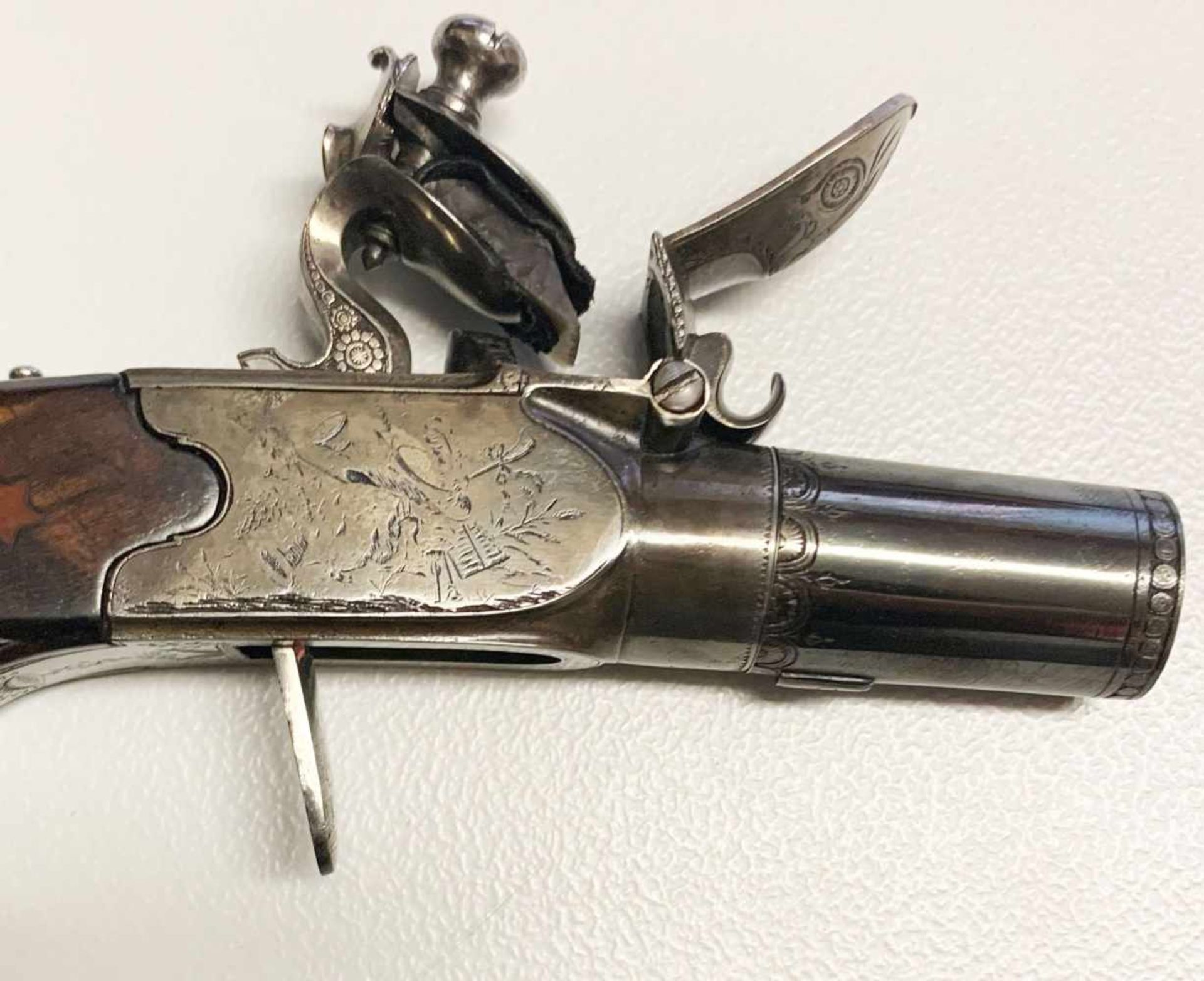 Steinschloss-Pistole, Modell: Taschenpistole mit abschraubbarem Lauf, Paris, Frankreich, ca. 1810, - Image 3 of 9