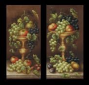 Edwin Steele (1803-1871). 2 x Stillleben mit roten und weißen Trauben, Äpfeln, Birnen, Pflaumen