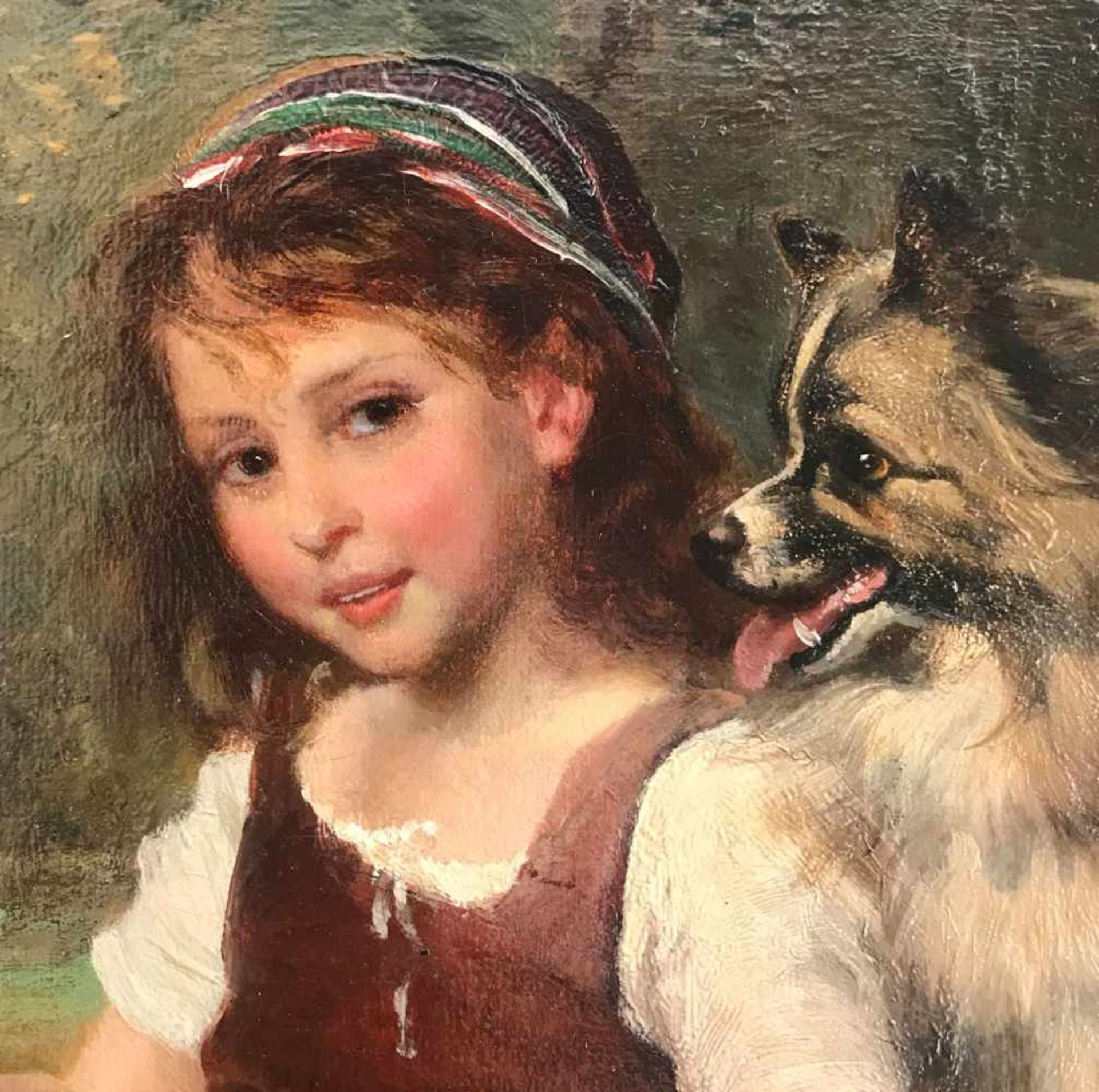 Anton Heinrich Dieffenbach (1831-1914), Gänsemagd oder Gänseliesel mit Hund und Gänsen in einer - Bild 3 aus 5