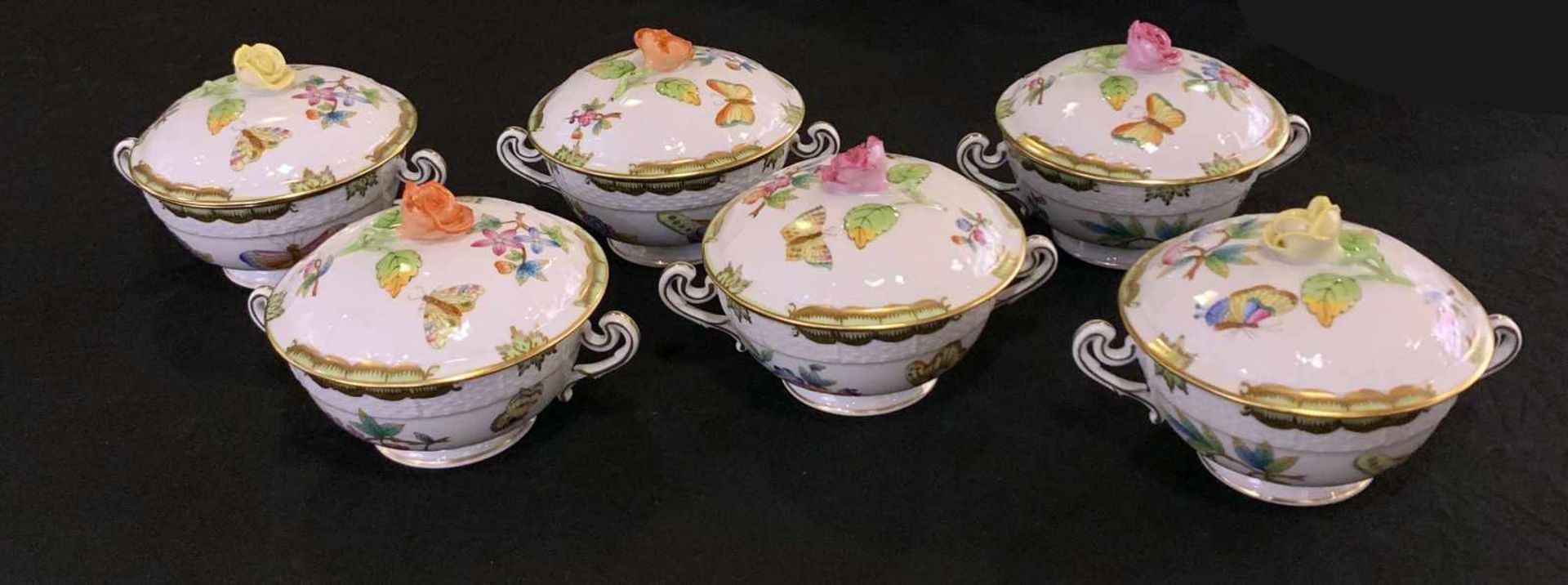Konvolut, Service, Herend Victoria, Goldrand. Herend Queen Victoria porcelain dinnerware. 6 x - Bild 7 aus 20