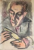 Maria von Heider-Schweinitz (1894-1974). Portrait eines Mannes. Mischtechnik auf Papier, signiert