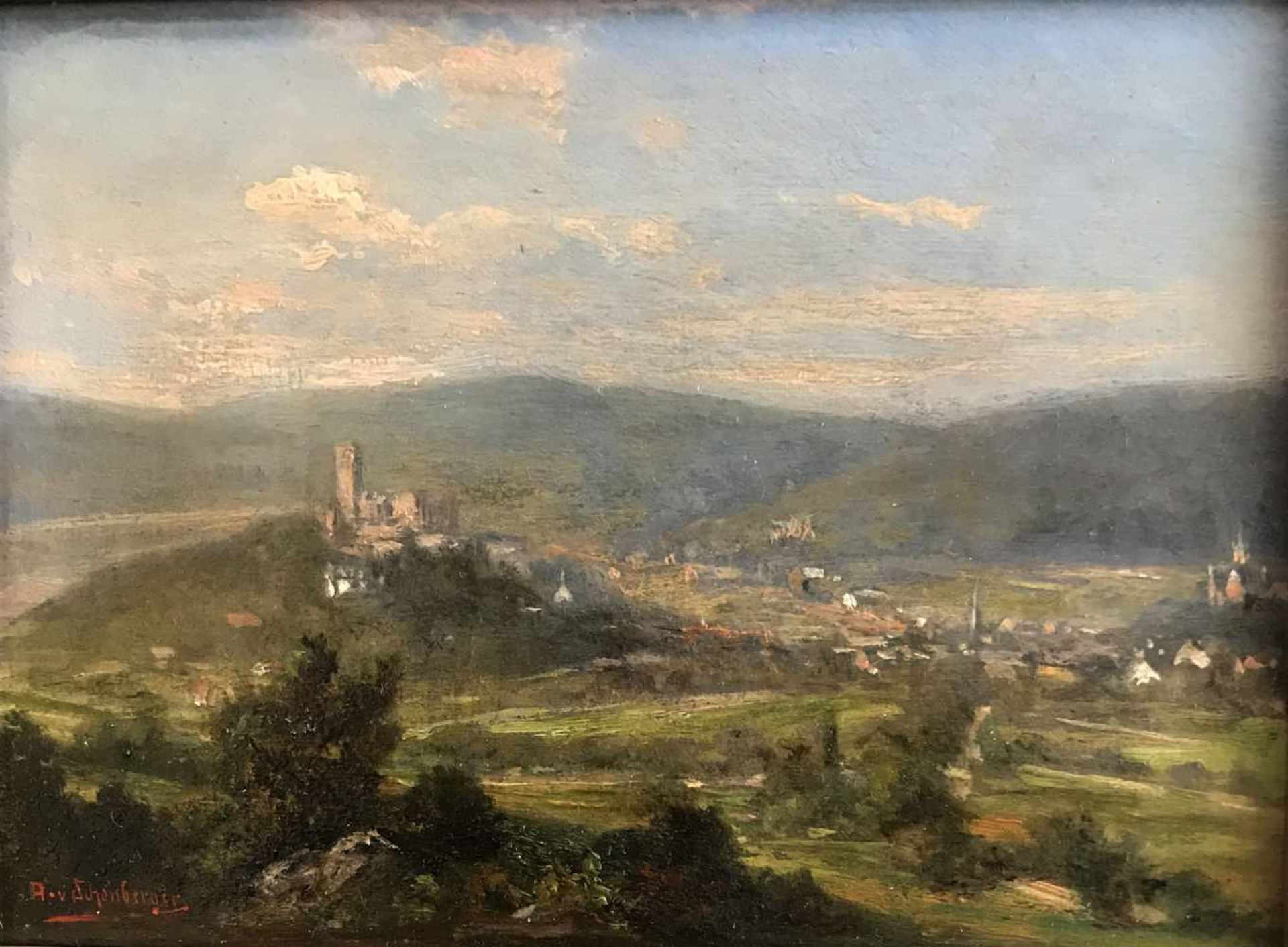 Alfred Karl Julius von Schönberger (1845-1907/09), Königstein im Taunus: Der Blick schweift in das