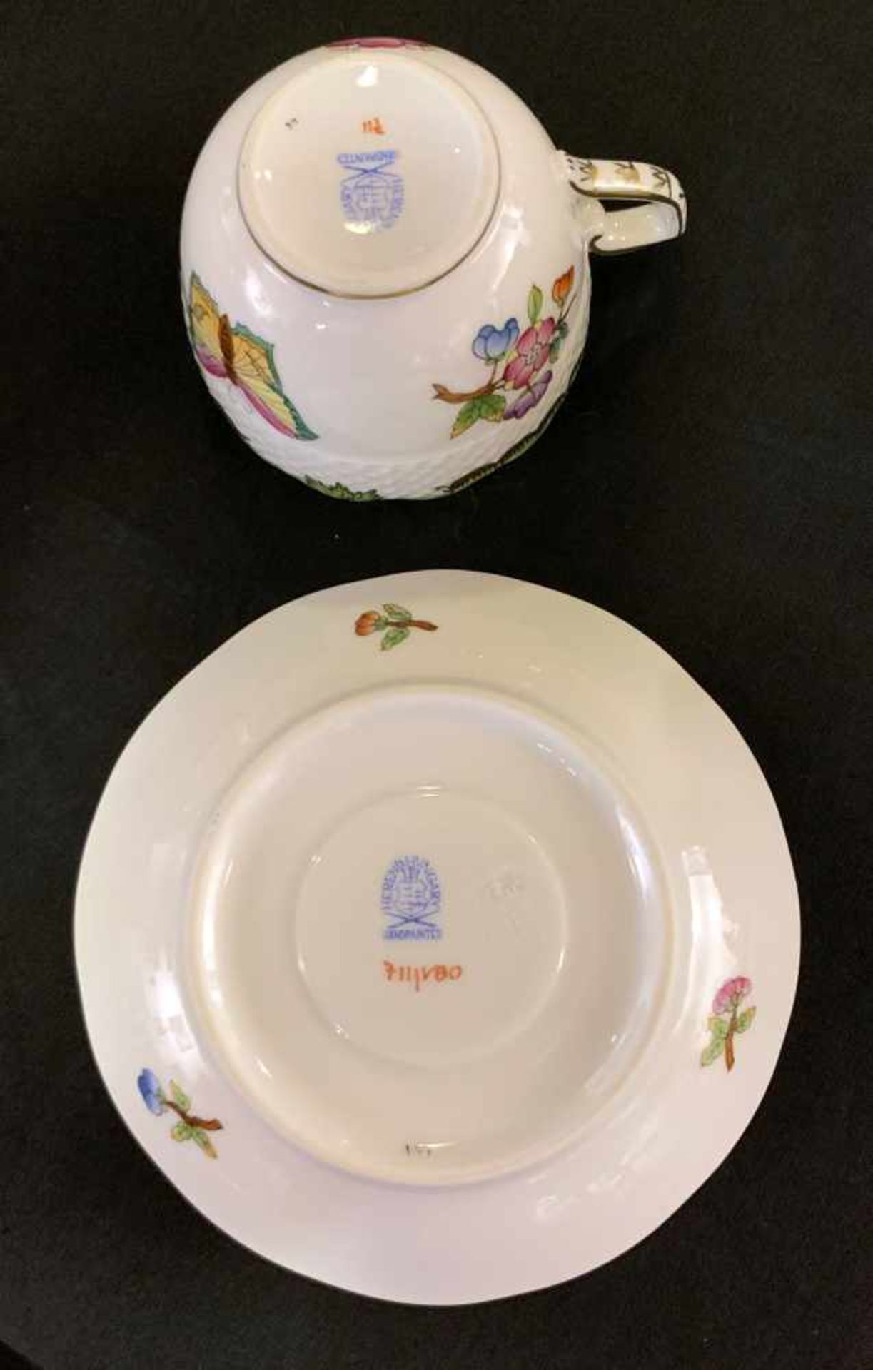 Konvolut, Service, Herend Victoria, Goldrand. Herend Queen Victoria porcelain dinnerware. 6 x - Bild 8 aus 20