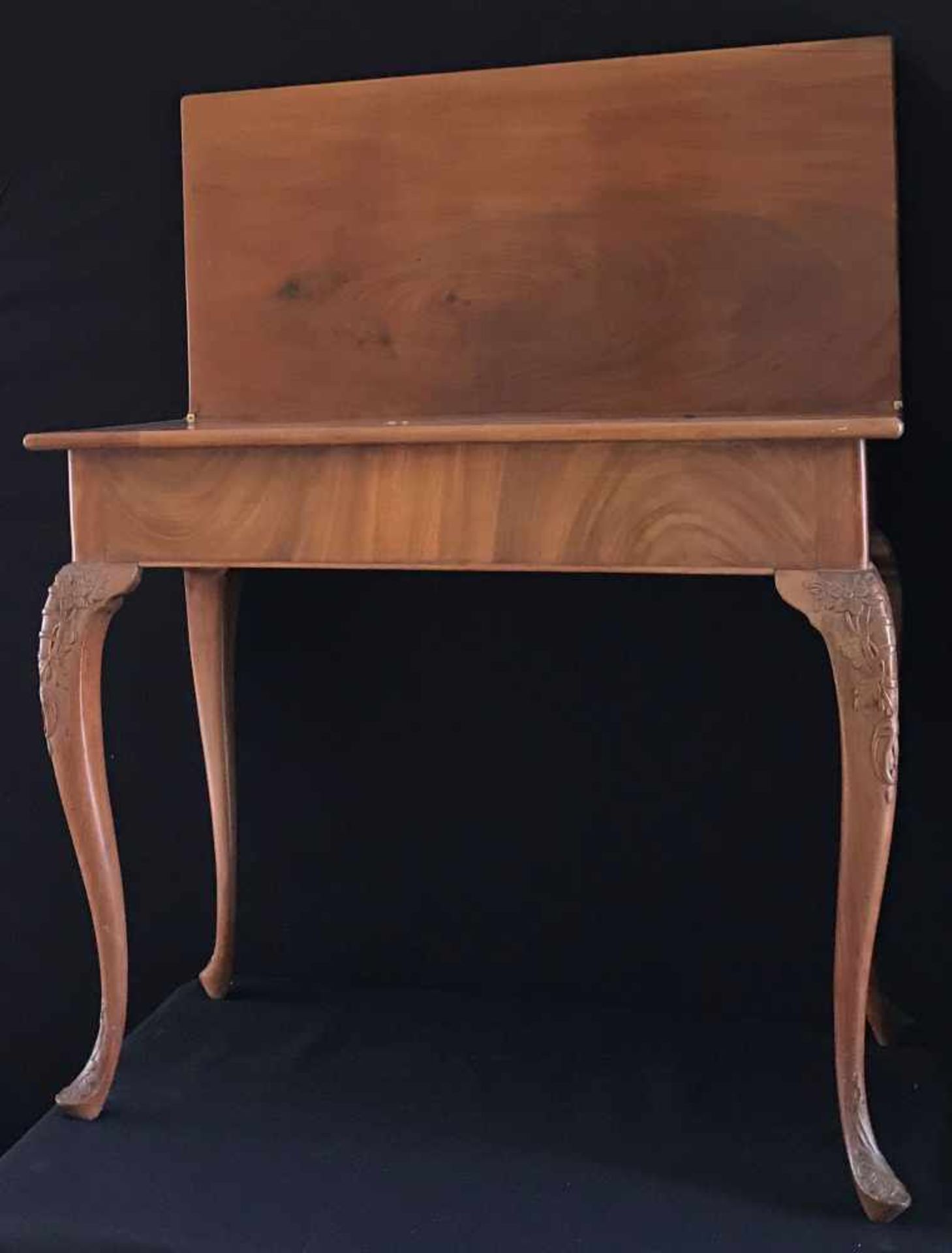 Spieltisch, Biedermeier, 2. Zeit, 2. H. 19. Jh., Holz, aufklappbar, Altersspuren - Bild 3 aus 7