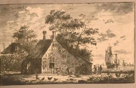 Hendrik II Kobell (1751-1779), Bauernhof am Ufer eines großen Gewässers, mit diversen Tieren und