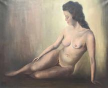 Karl Keupp (1913-2002), Würzburger Maler. Weiblicher Akt. Erotik. Öl/Lwd, signiert, 80 x 100 cm