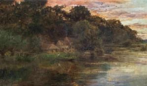 Charles James LEWIS (1830 -1892). Landschaft am Fluss im Abendlicht. / River Landscape in the