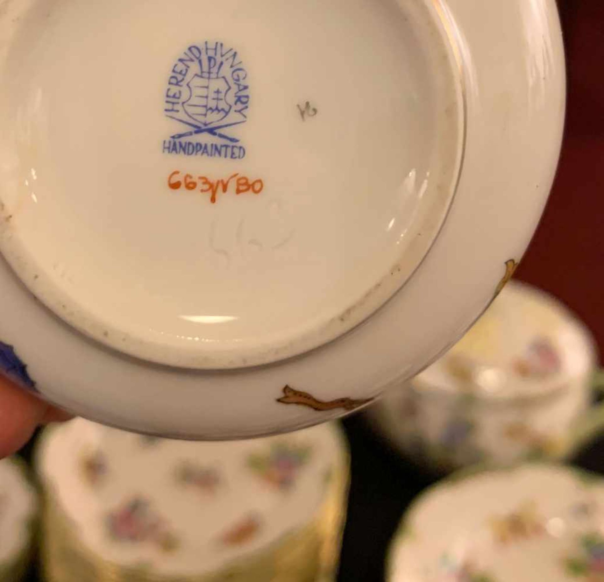 Konvolut, Service, Herend Victoria, Goldrand. Herend Queen Victoria porcelain dinnerware. 6 x - Bild 18 aus 20