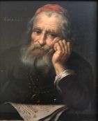 Unbekannter Künstler, Portrait eines alten Mannes, bez. Giovanni, Öl/Holz, 24 x 20 cm