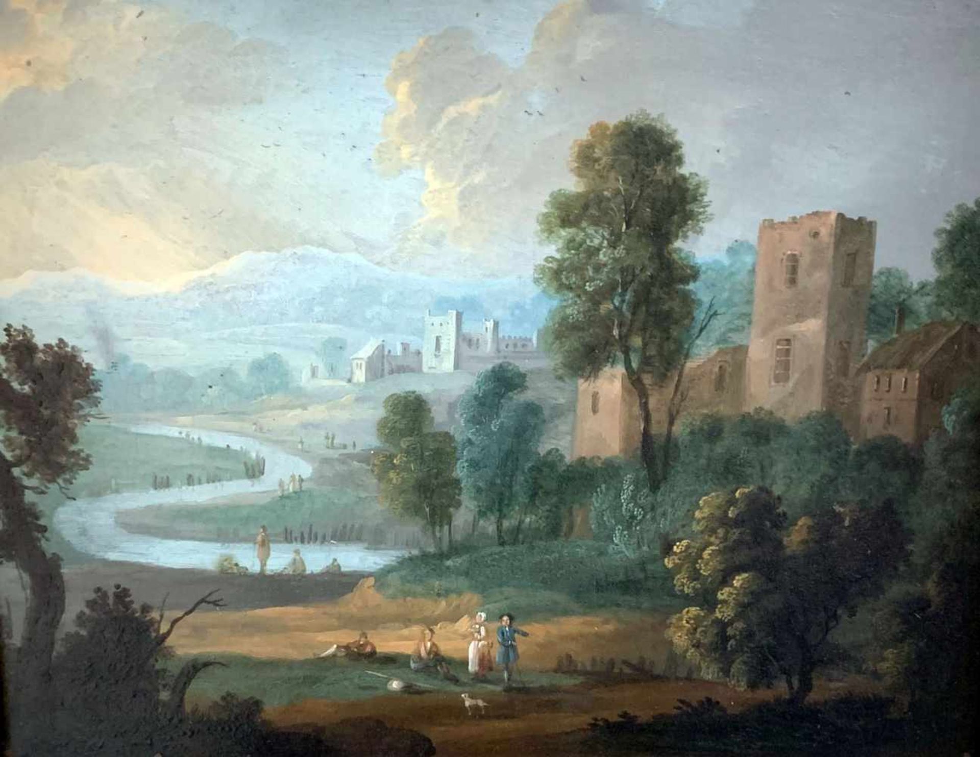 Norbert Joseph Carl Gründ (auch Grund) 1717 Prag - 1767 Prag). Landschaft mit Personenstaffage, um