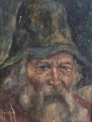 Josef SCHWICKART. Bauernkopf-Portrait . Öl auf Holz, signiert, Altersspuren, 18 x 14,5 cm