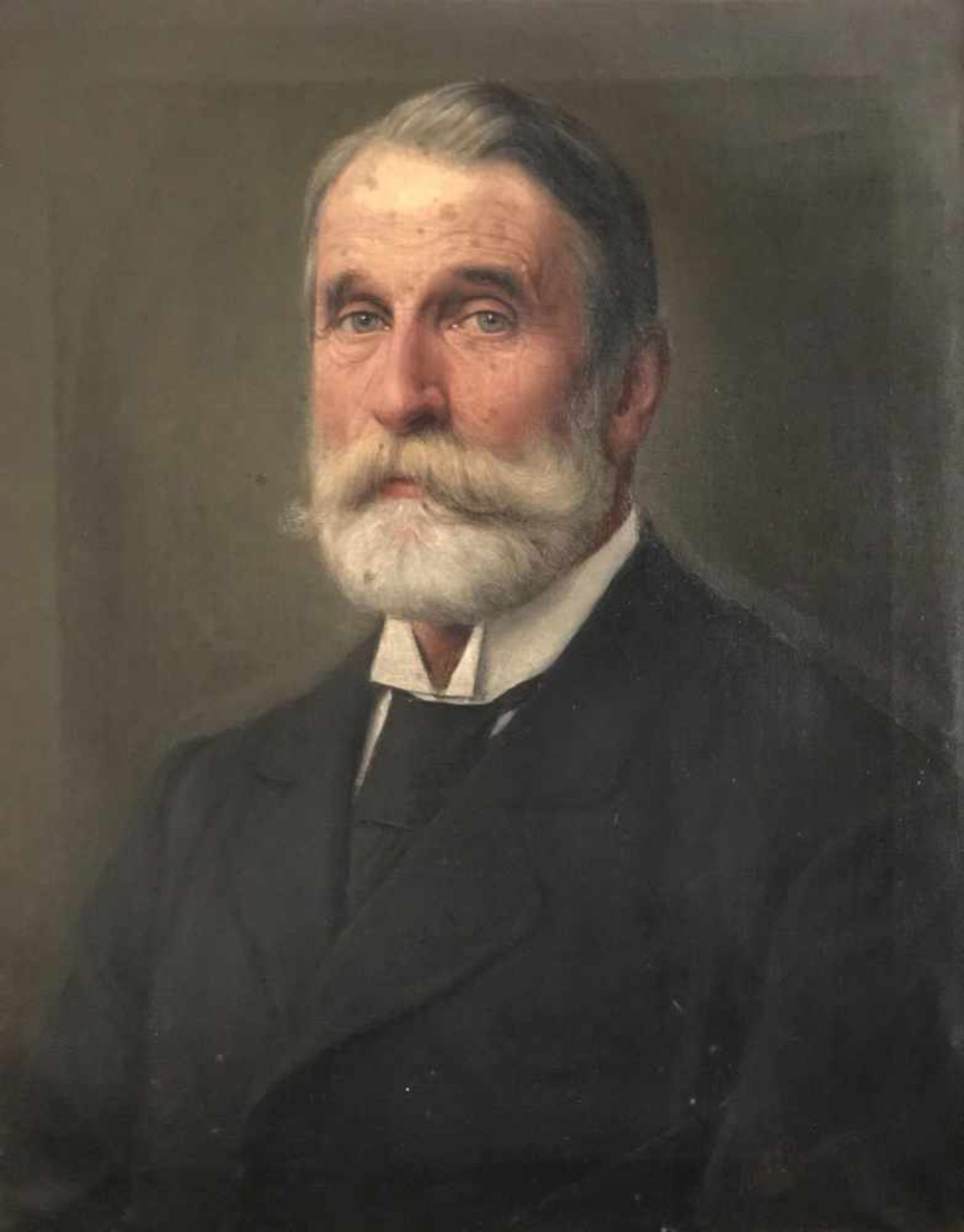 Anton Becker (Frankfurt 1846 – 1915) zugeschr., Paar Bildnisse: Ein gediegener Herr in Anzug und - Bild 7 aus 12