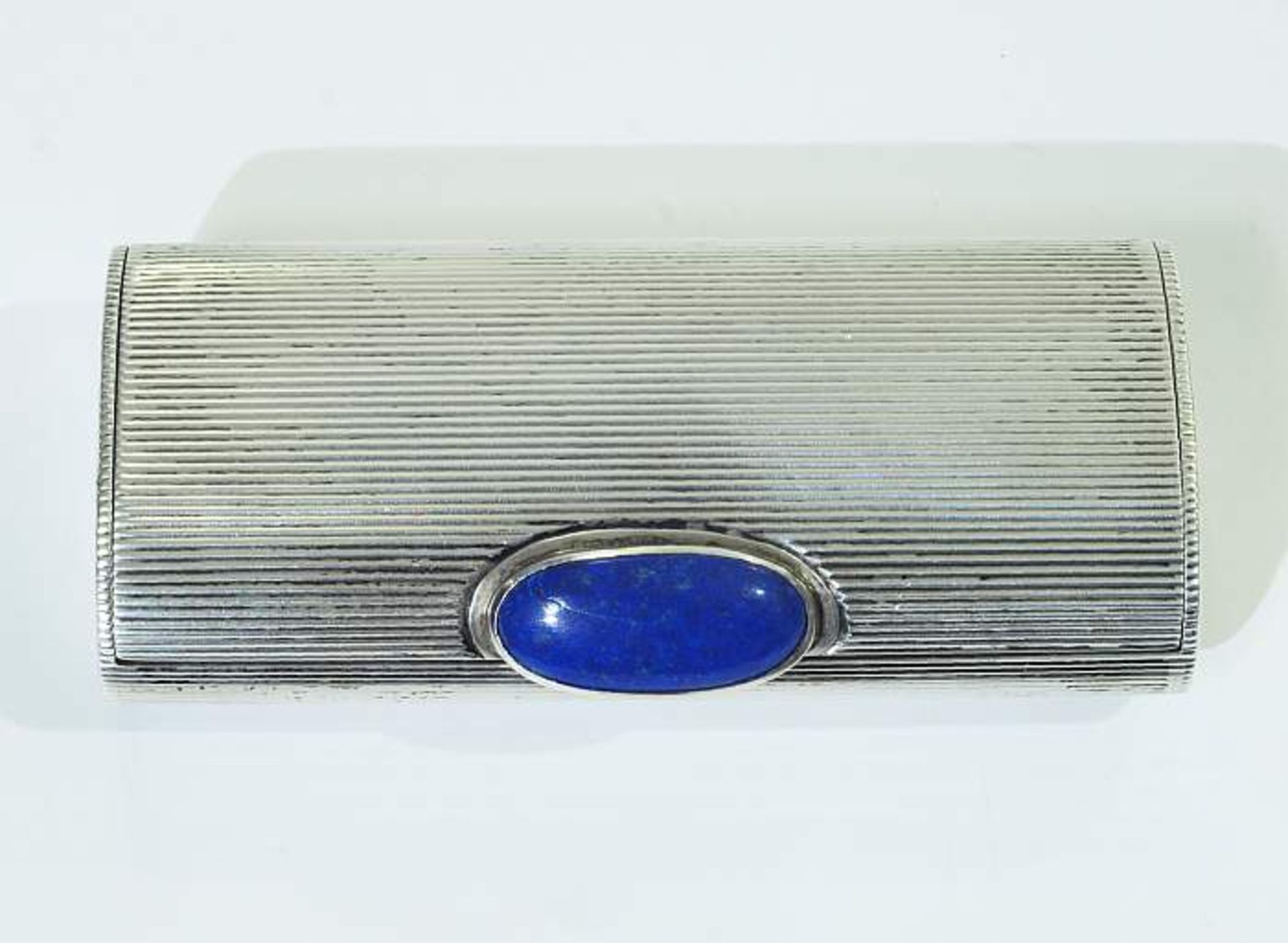 Tabatiere mit Lapislazuli.Tabatiere mit Lapislazuli. 925er Sterlingsilber punziert. Rechteckige