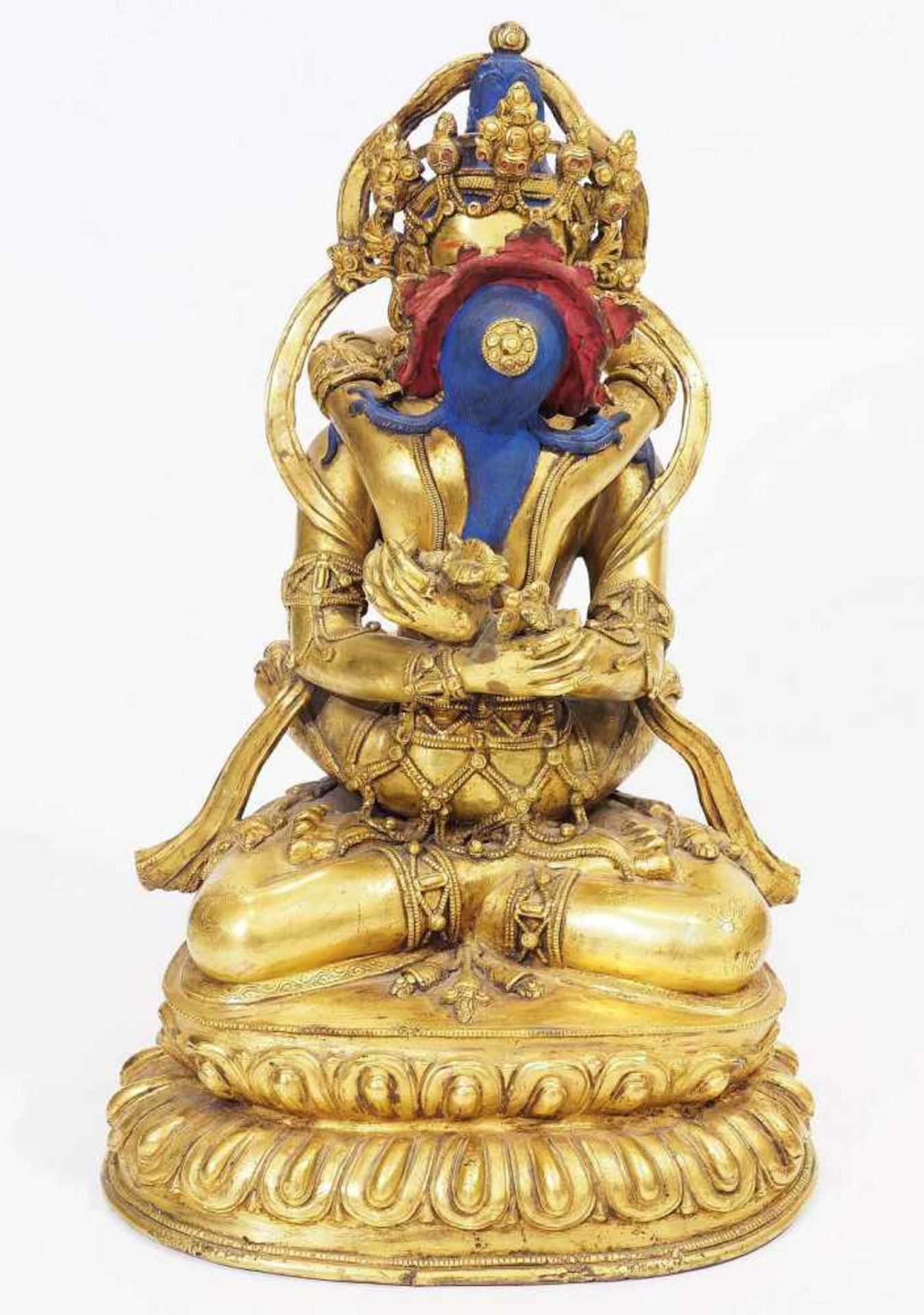 Gottheit Chakrasamvara. Gottheit Chakrasamvara, Tibet ca. 19. Jahrhundert. Bronze, feuer - Image 3 of 9