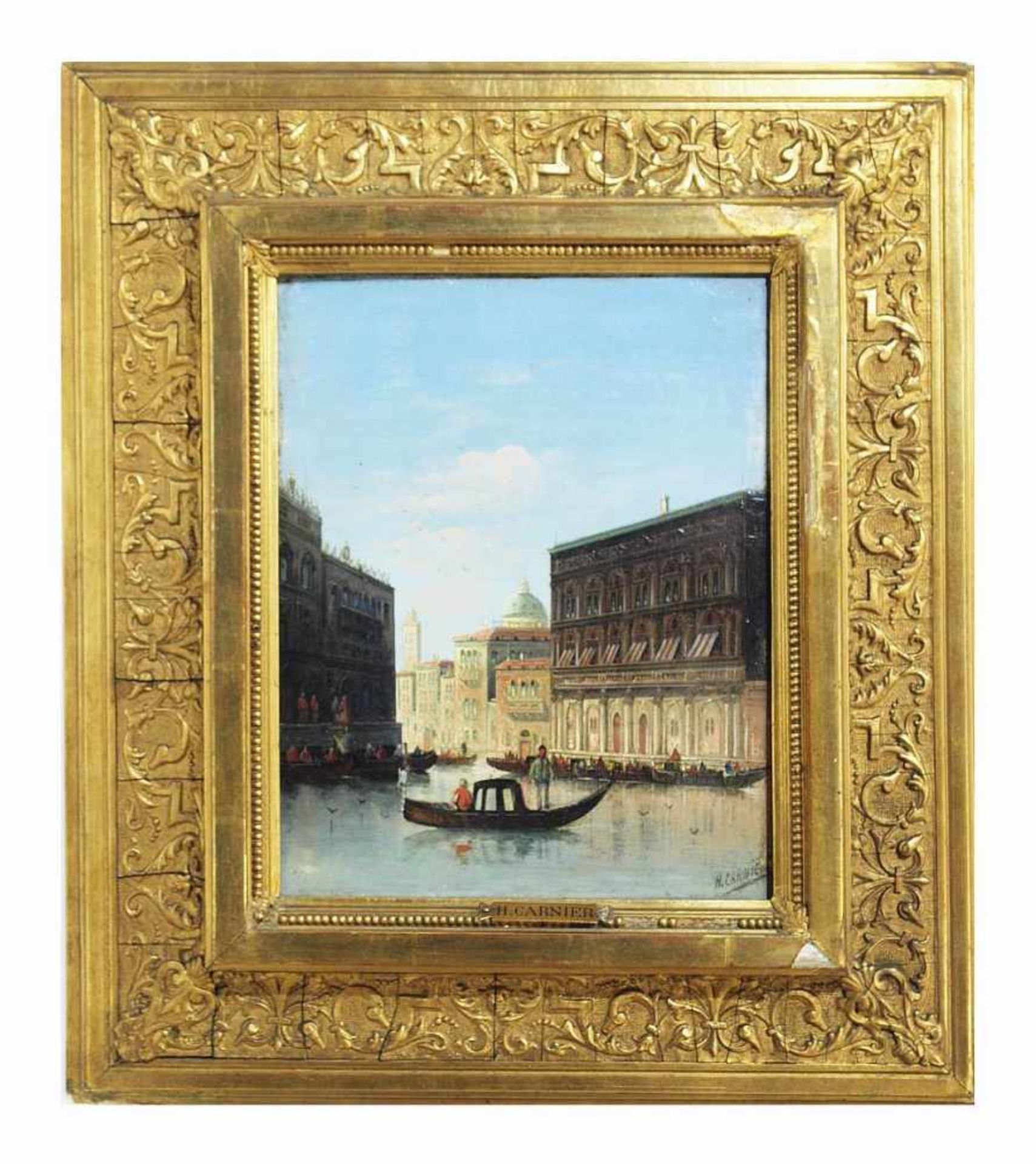 CARNIER, Henri. CARNIER, Henri. 1843 - 1902/05. Pseudo für Karl Kaufmann. Palazzo in Venedig. Öl auf - Bild 3 aus 5