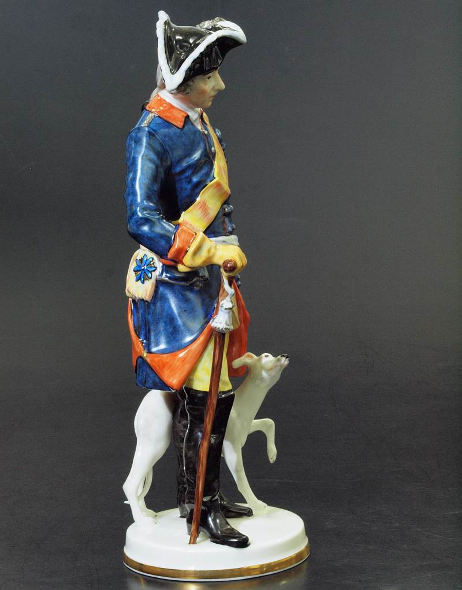 Militärische Figur Friedrich der Große mit Windspiel "Der Alte Fritz". Militärische Figur - Image 5 of 7