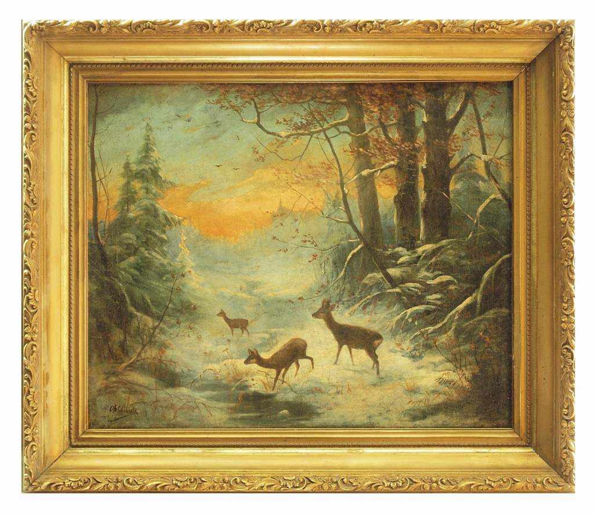 SCHEUERER, Otto. SCHEUERER, Otto. 1862 München - 1934 ebenda. Romantische Winterlandschaft im - Image 3 of 5