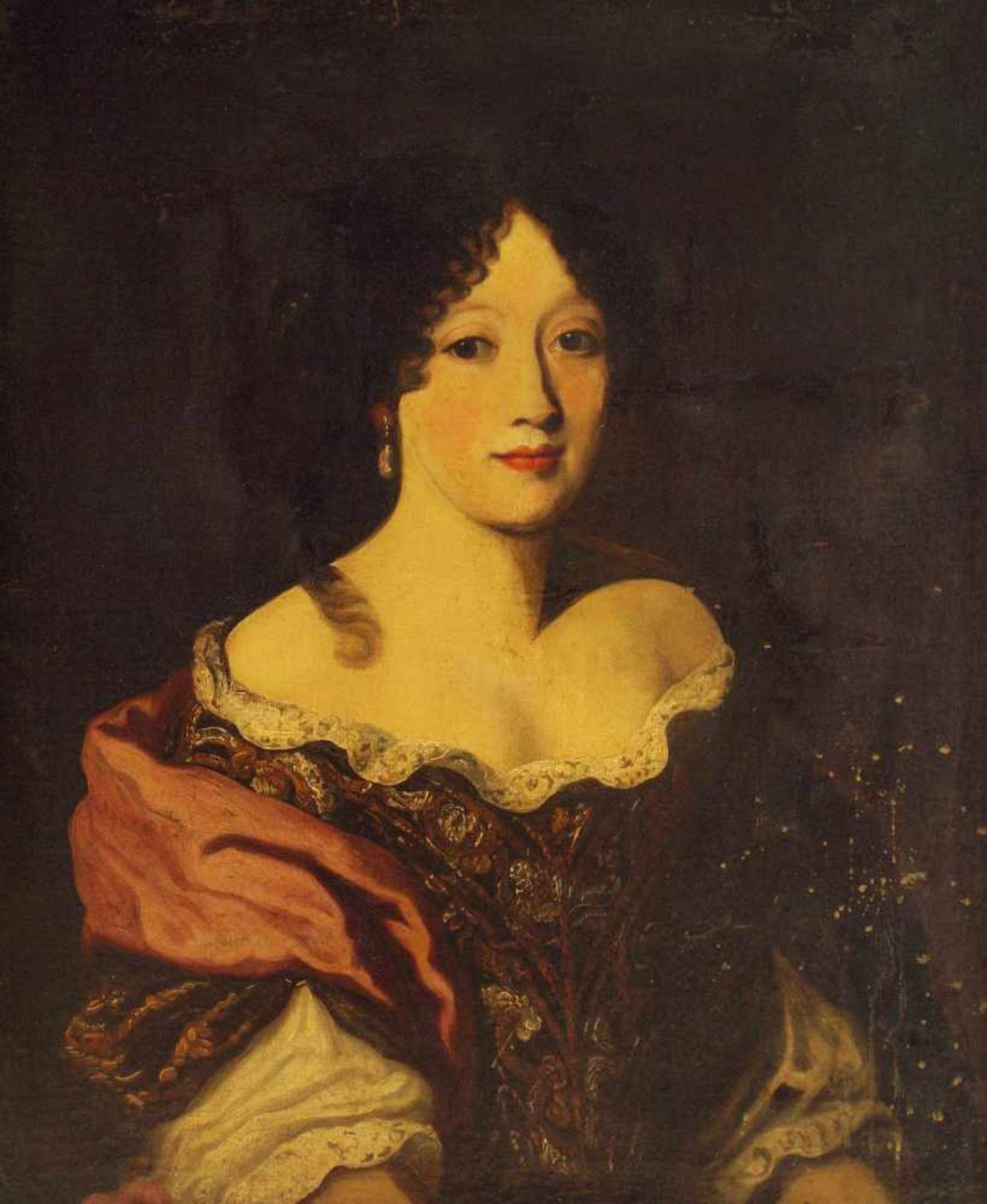 Portrait einer jungen DamePortrait einer jungen Dame, im eleganten tief décolletiertem Kleid, - Image 2 of 4