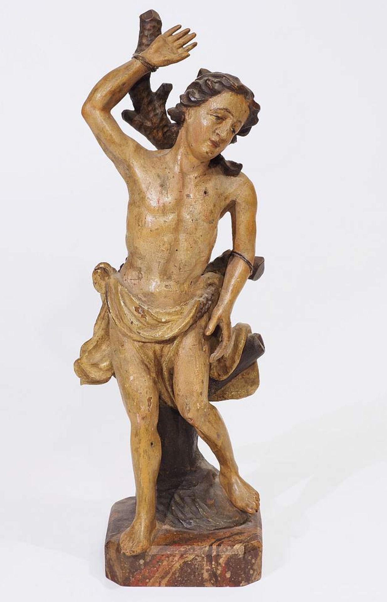 Heiliger Sebastian.Heiliger Sebastian. 19. Jahrhundert. Vollplastisch geschnitzte Holz-Figur, farbig