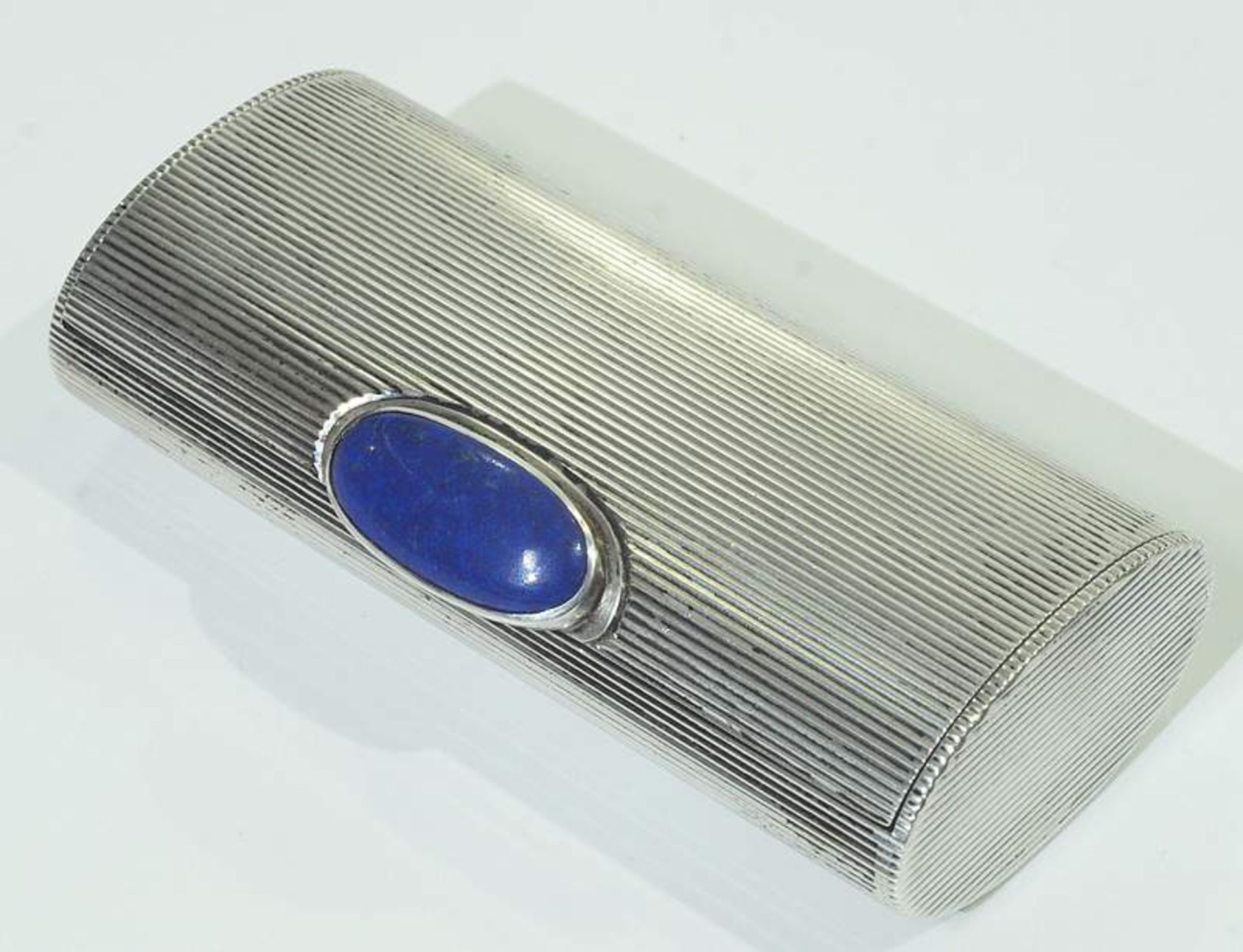 Tabatiere mit Lapislazuli.Tabatiere mit Lapislazuli. 925er Sterlingsilber punziert. Rechteckige - Image 5 of 5