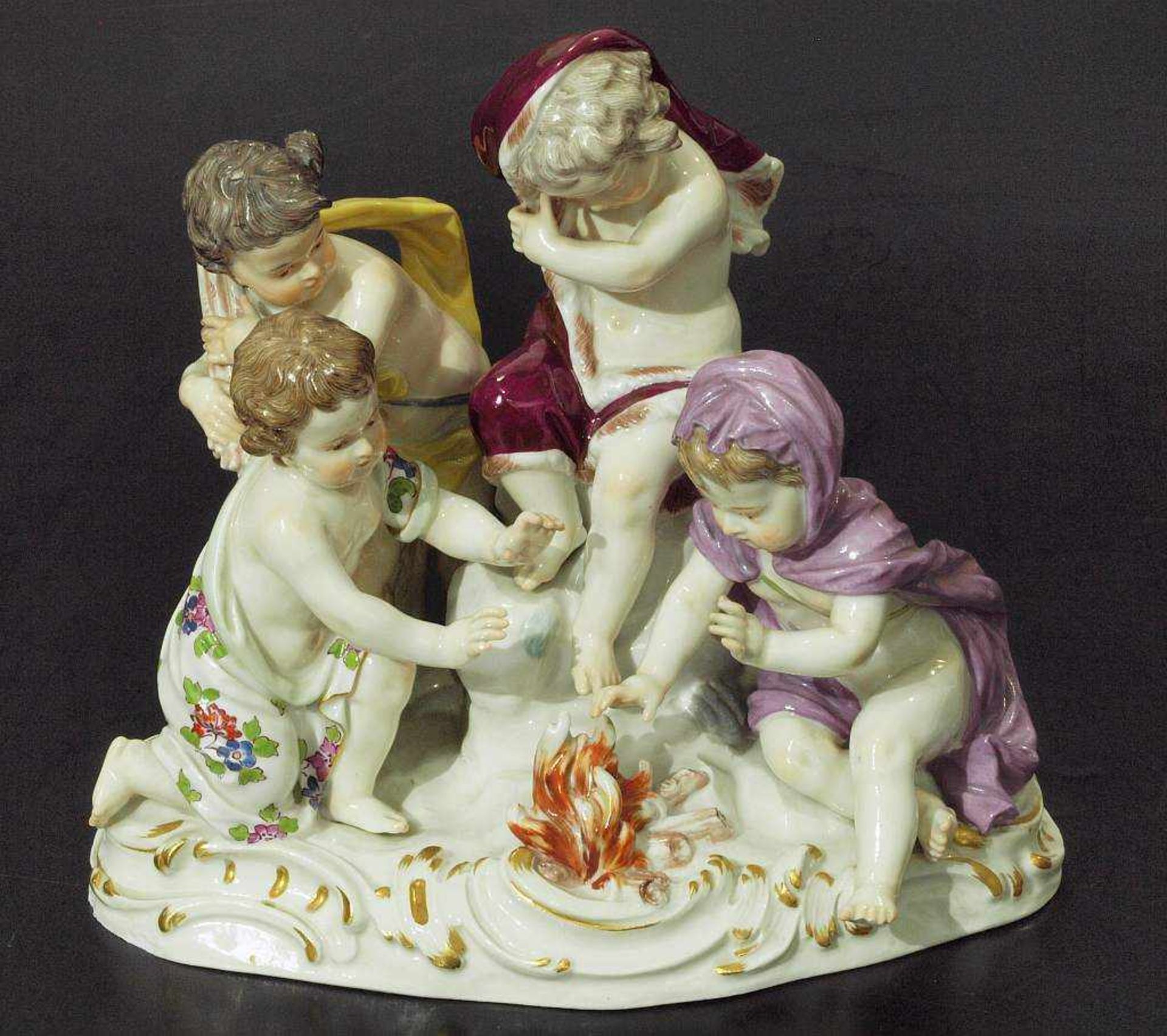 Putti-Figurengruppe "Der Winter" aus der Jahreszeitenfolge.Putti-Figurengruppe, aus der - Bild 2 aus 7