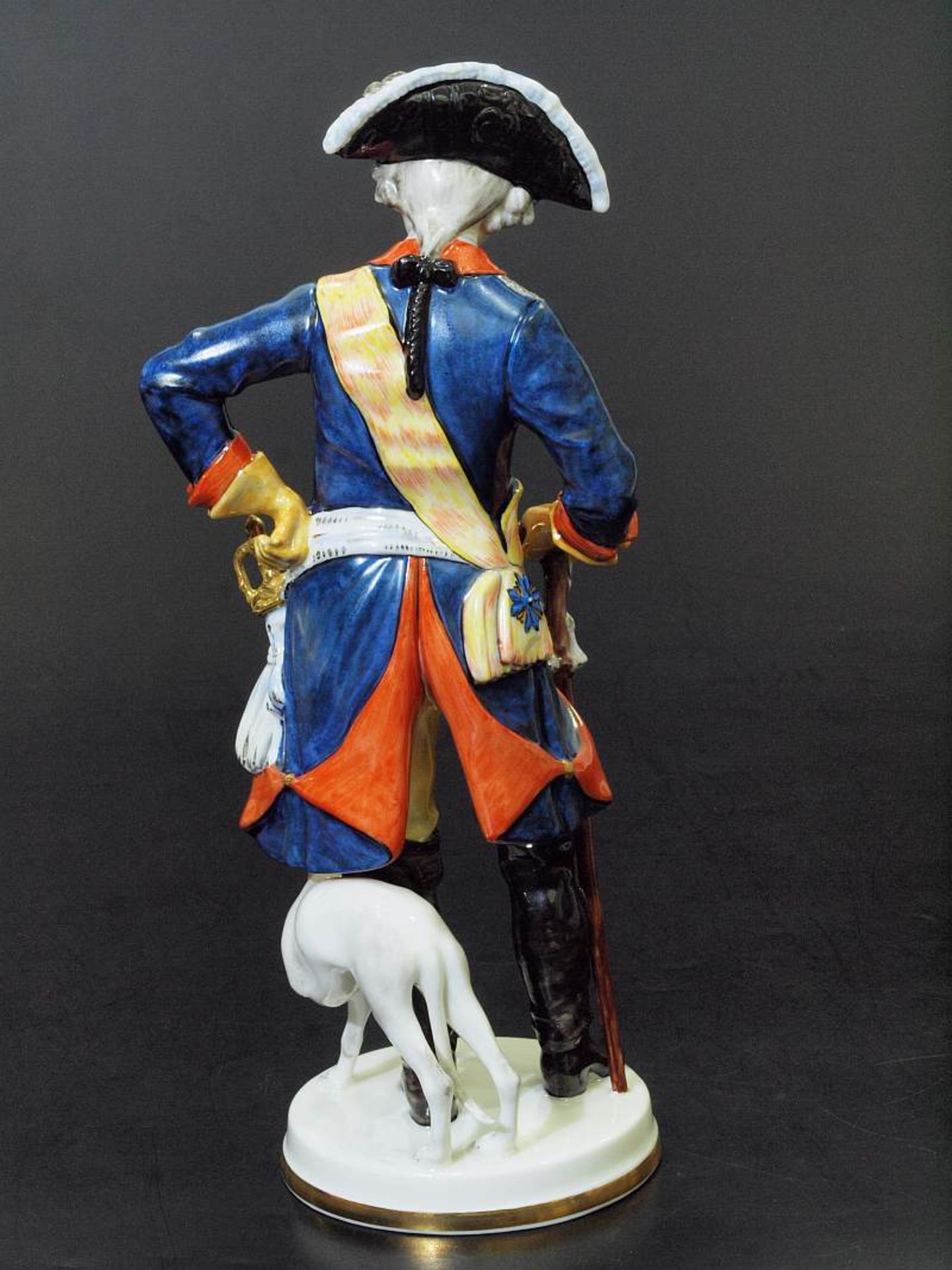 Militärische Figur Friedrich der Große mit Windspiel "Der Alte Fritz". Militärische Figur - Image 4 of 7