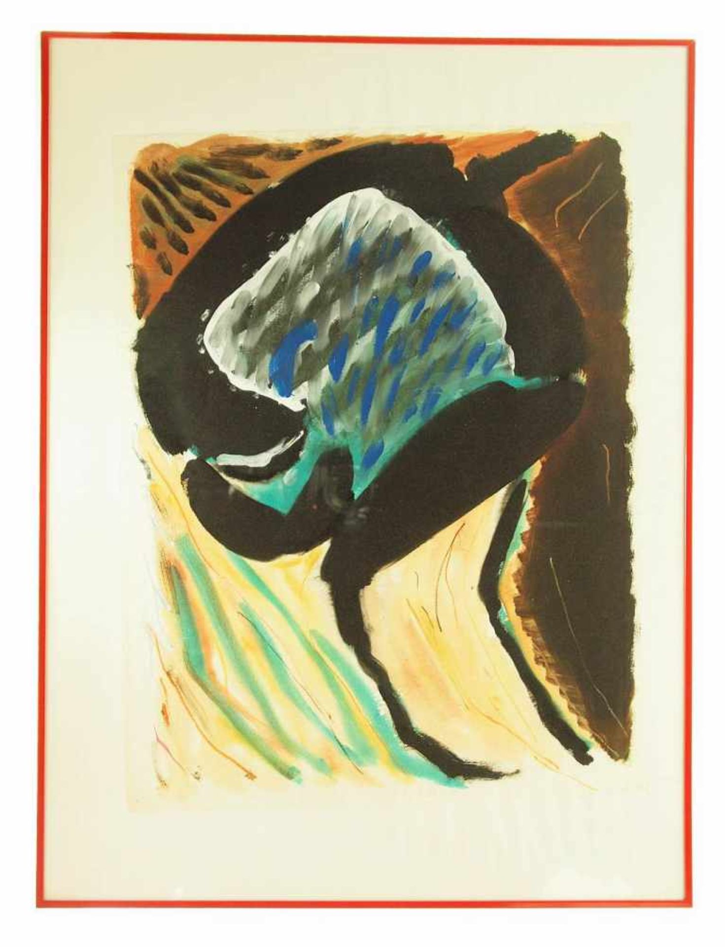 SCHLÖSSER, Peter.SCHLÖSSER, Peter. 1948 - ?. Moderne farbenfrohe abstrakte Komposition, Aquarell / - Bild 3 aus 5
