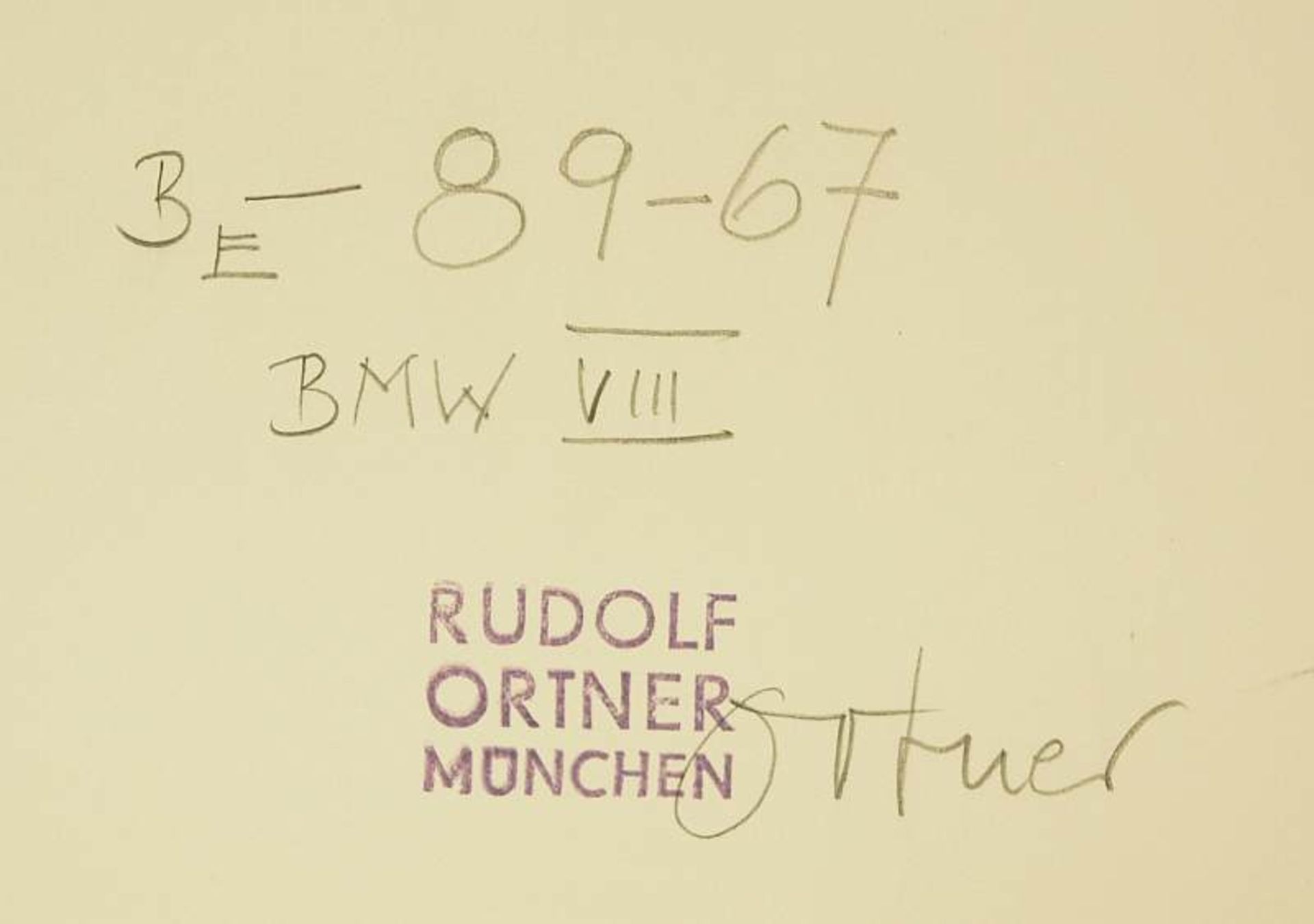 ORTNER, Rudolf. ORTNER, Rudolf. 1912 Nürnberg - 1997 München. Abstrakte Komposition. Mischtechnik/ - Image 5 of 7