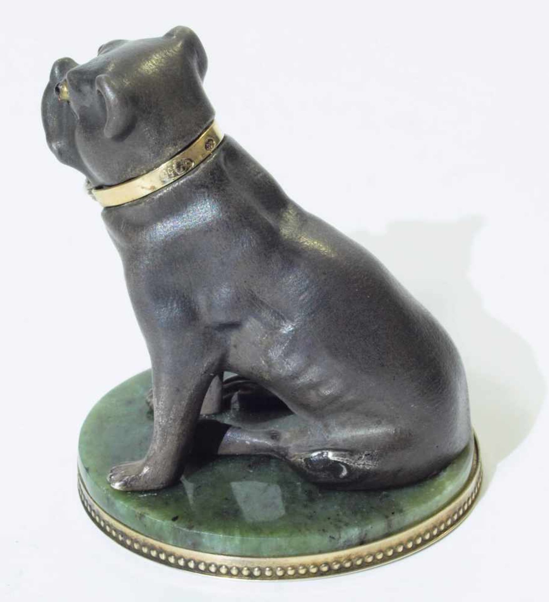 Tierfigur "Sitzender Boxer". Tierfigur "Sitzender Boxer". Russische Pseudomarke "FABERGÉ" in - Image 4 of 8