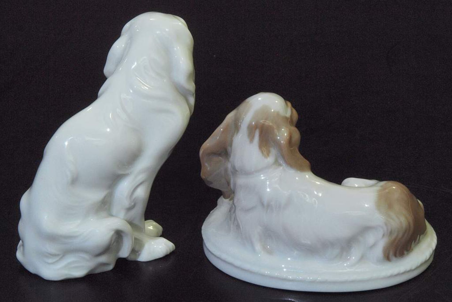 Zwei "King Charles"-Hundefiguren. Zwei "King Charles"-Hundefiguren. ROSENTHAL, 20. Jahrhundert. 1) - Image 4 of 6