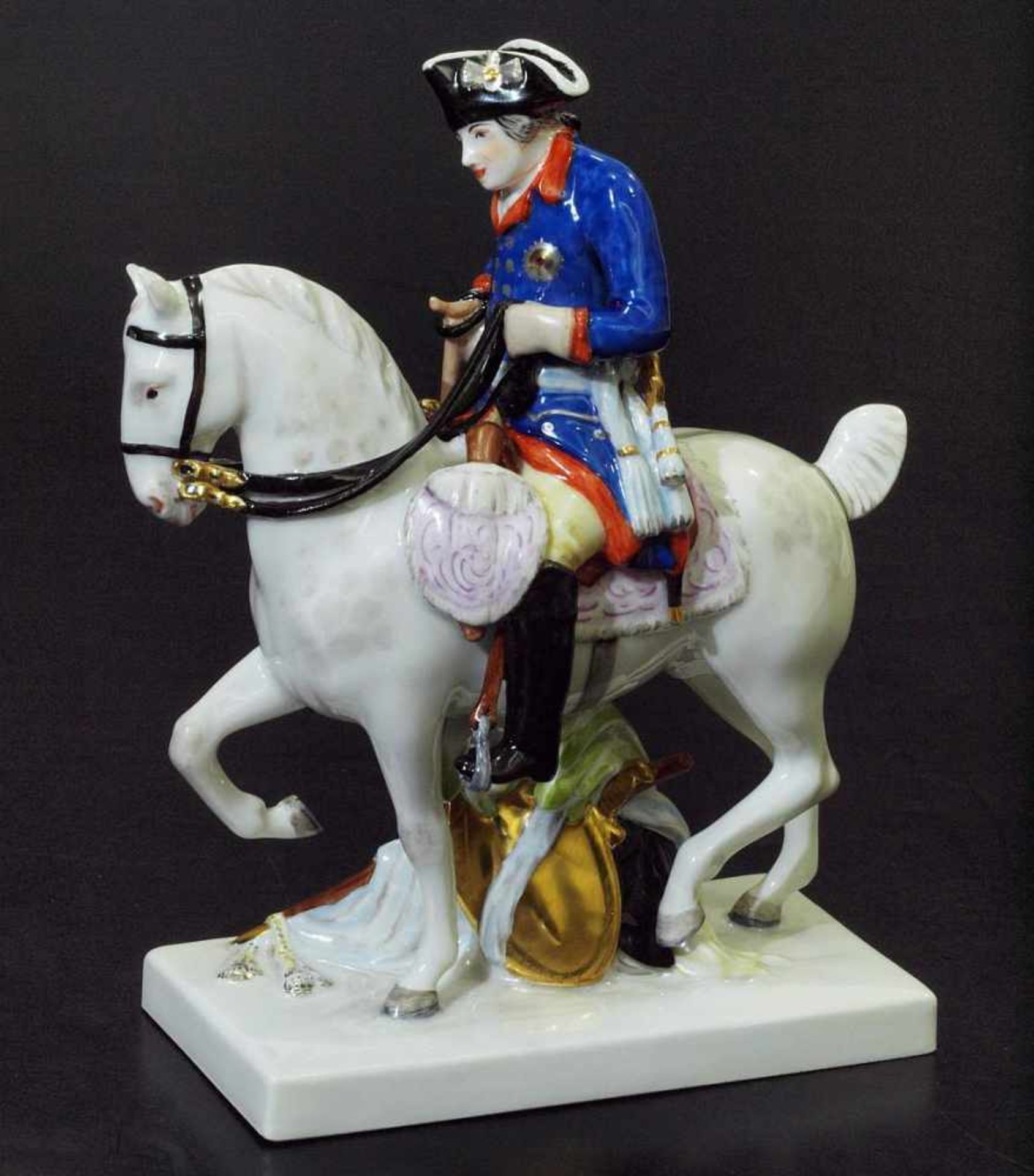 Militärische Figur Friedrich der Große zu Pferd "Der Alte Fritz". KPM Berlin.Militärische Figur - Bild 2 aus 6