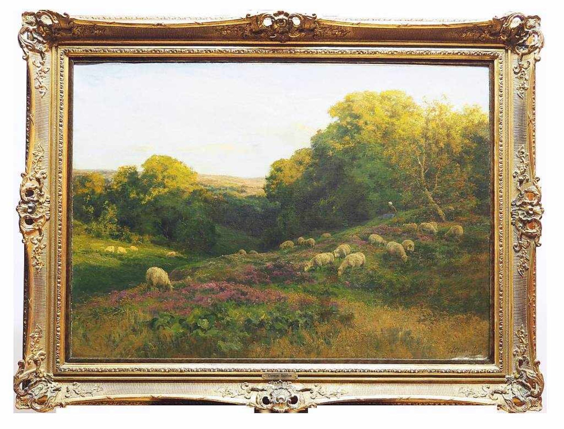 CLINTON, ClementCLINTON, Clement. 1851 - 1920. Schäferin mit ihrer Herde in hügeliger Heide- - Bild 3 aus 6