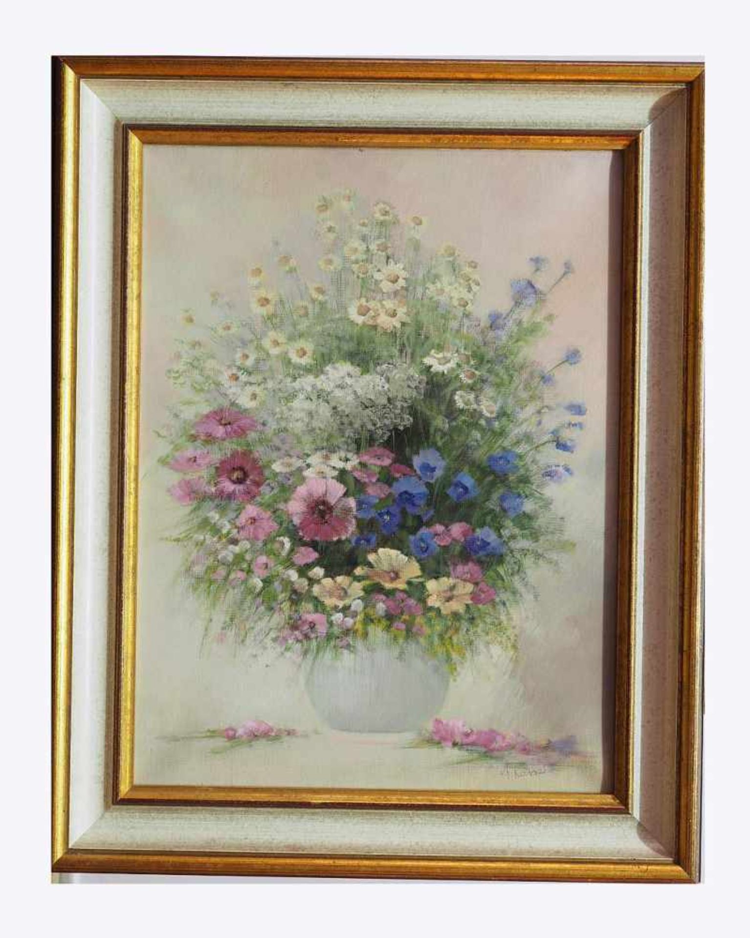 KAISER, A. KAISER, A. 20. Jahrhundert. Sommerliches Blumenstillleben in Vase. Öl auf Leinwand, - Bild 3 aus 6