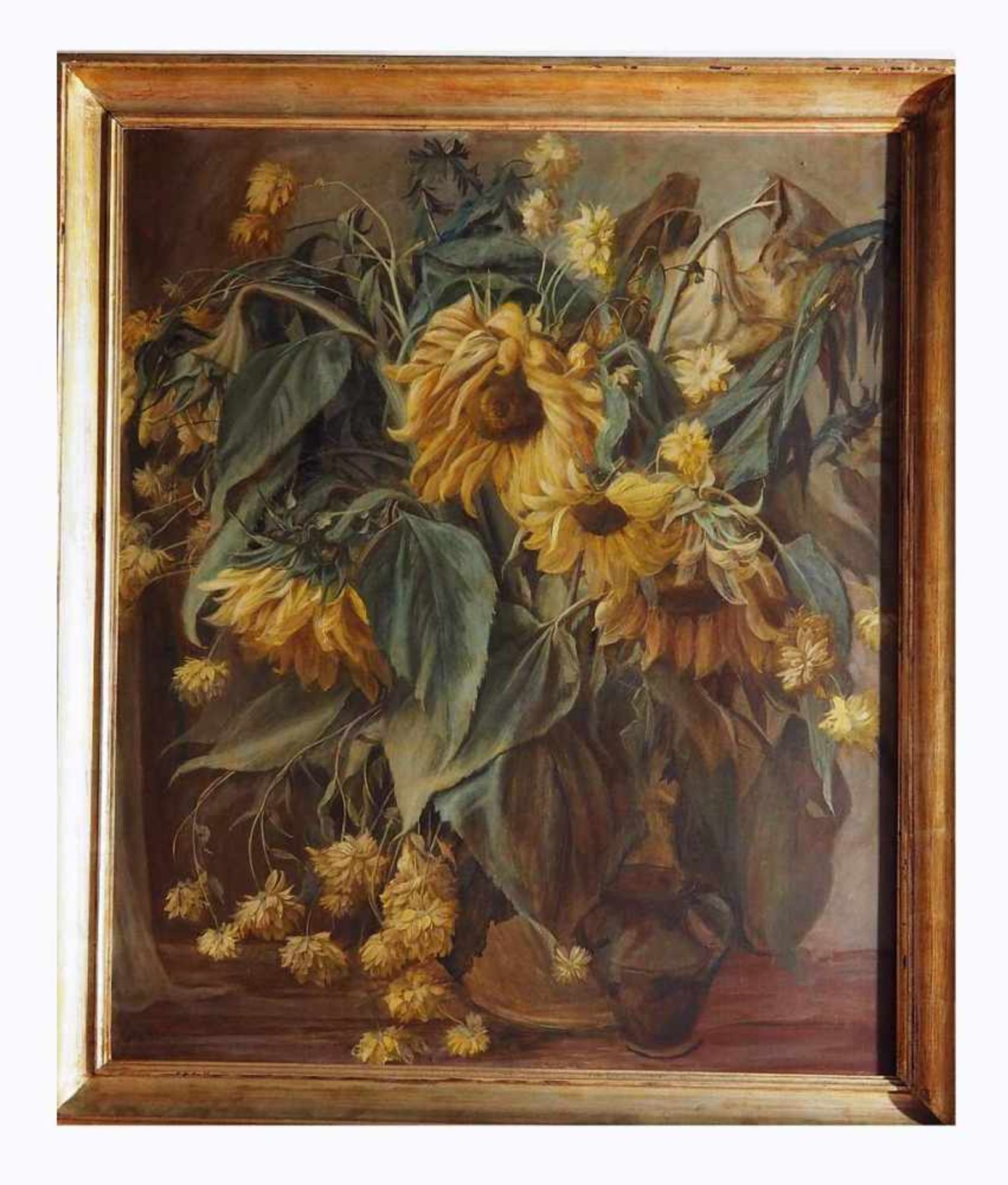 ESCHE, Emil. ESCHE, Emil. 1896 -1948. Sonnenblumen in Vase. Öl auf Holzplatte, links unten - Bild 3 aus 5