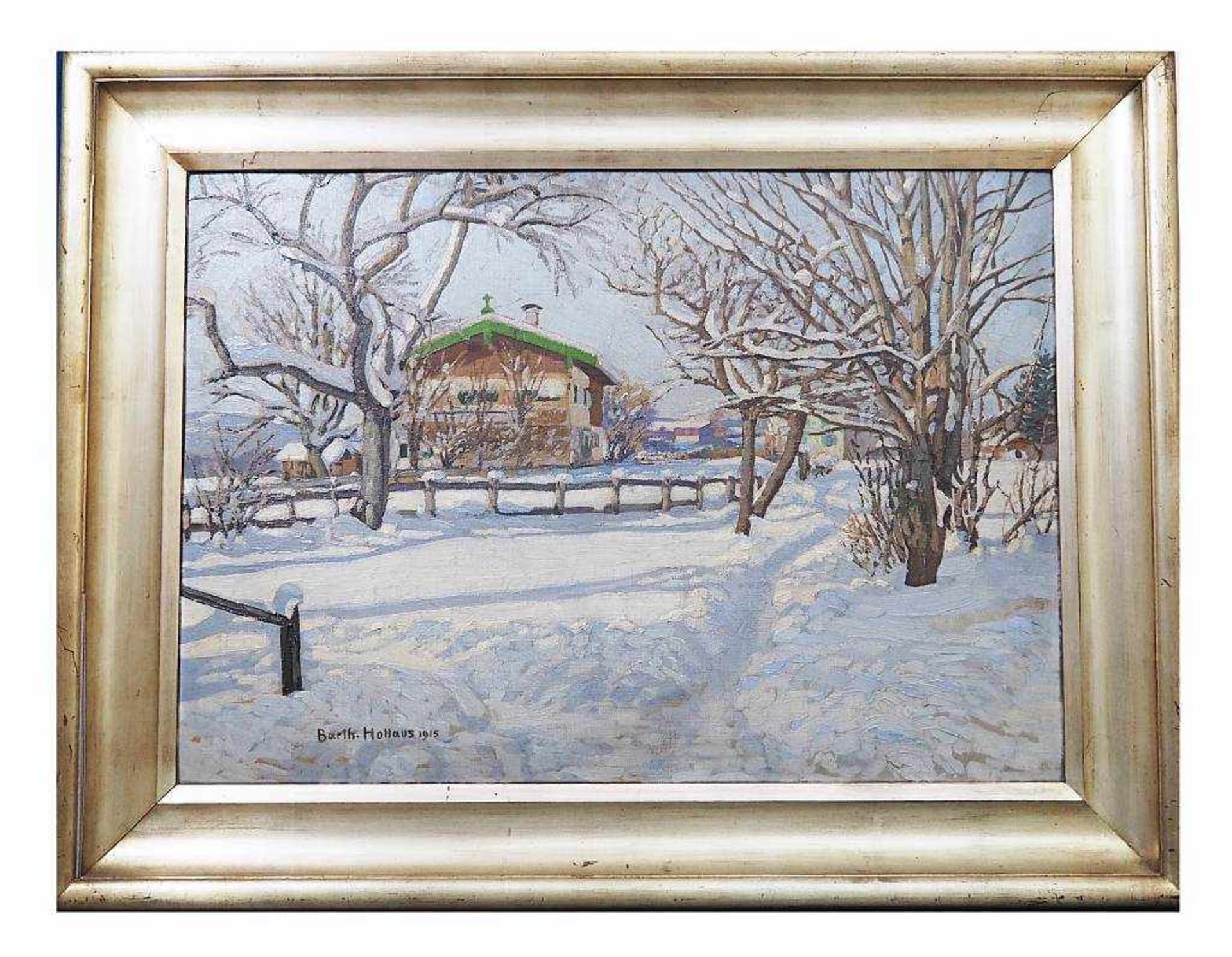 HOLLAUS, Bartholomäus.HOLLAUS, Bartholomäus. 1877 Reitrain - 1943 München. Winterlandschaft im - Bild 3 aus 5