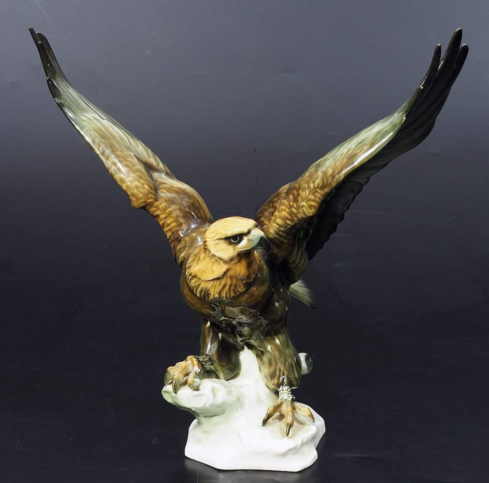 Tierfigur "Adler mit gespreizten Flügeln". Lorenz HUTSCHENREUTHER. Tierfigur "Adler mit - Bild 3 aus 6