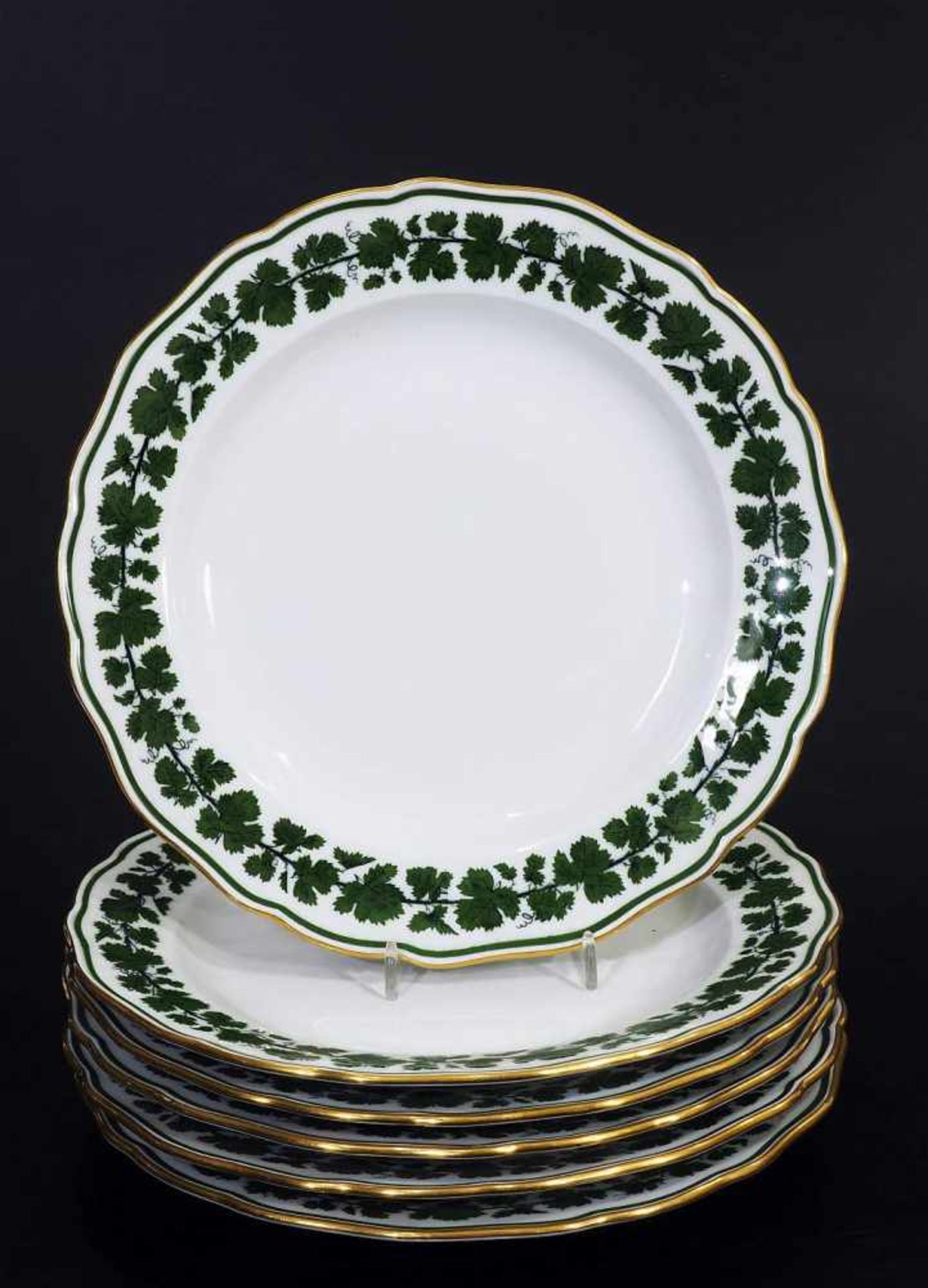 Speiseteller, 6er Satz. MEISSEN 1860 - 1923. 1. Wahl. Speiseteller, 6er Satz. MEISSEN 1860 - 1923, - Bild 2 aus 4