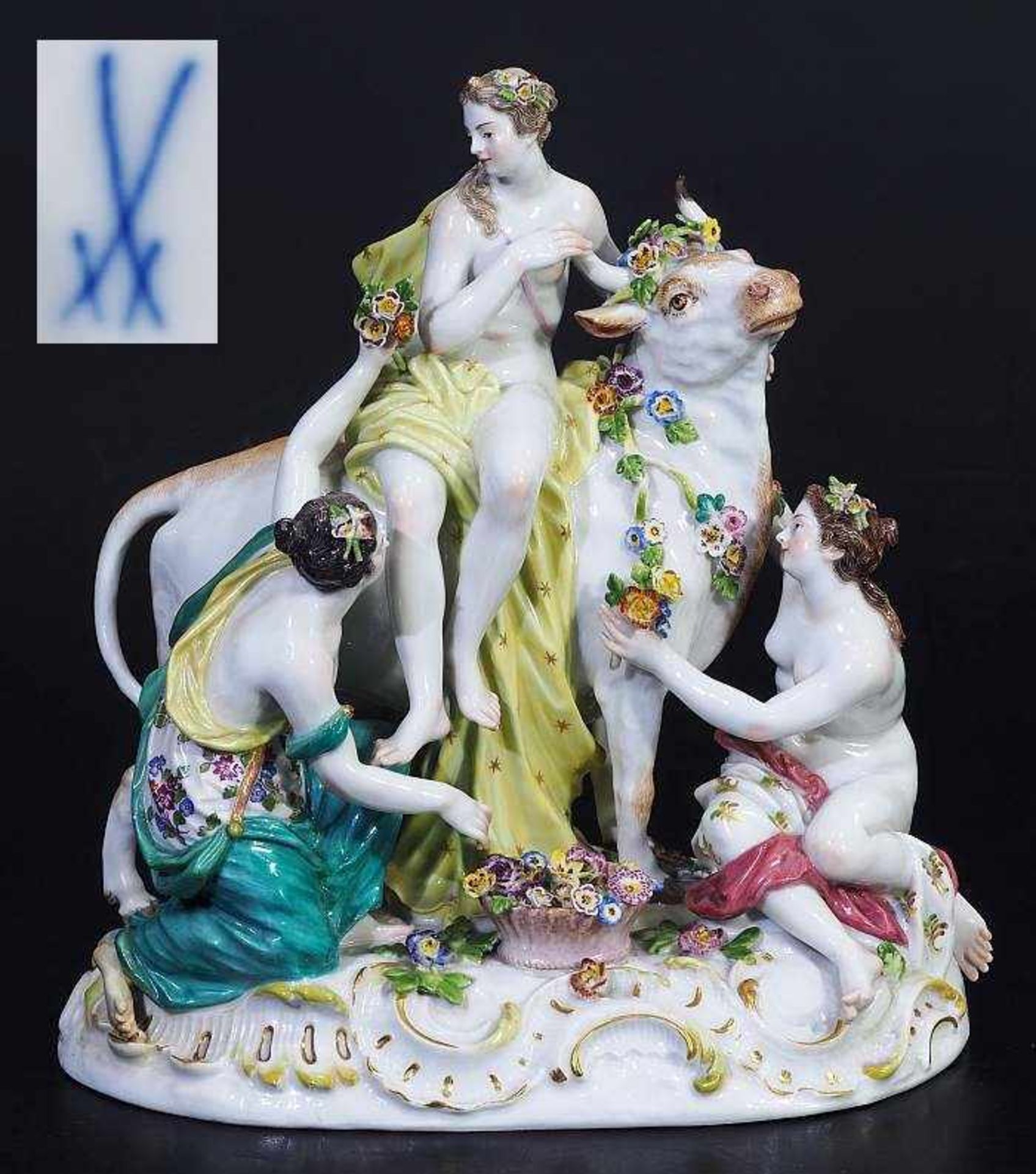 Figurengruppe "Europa auf dem Stier", MEISSEN nach 1934, 1. Wahl. KAENDLER, Johann Joachim. 1706