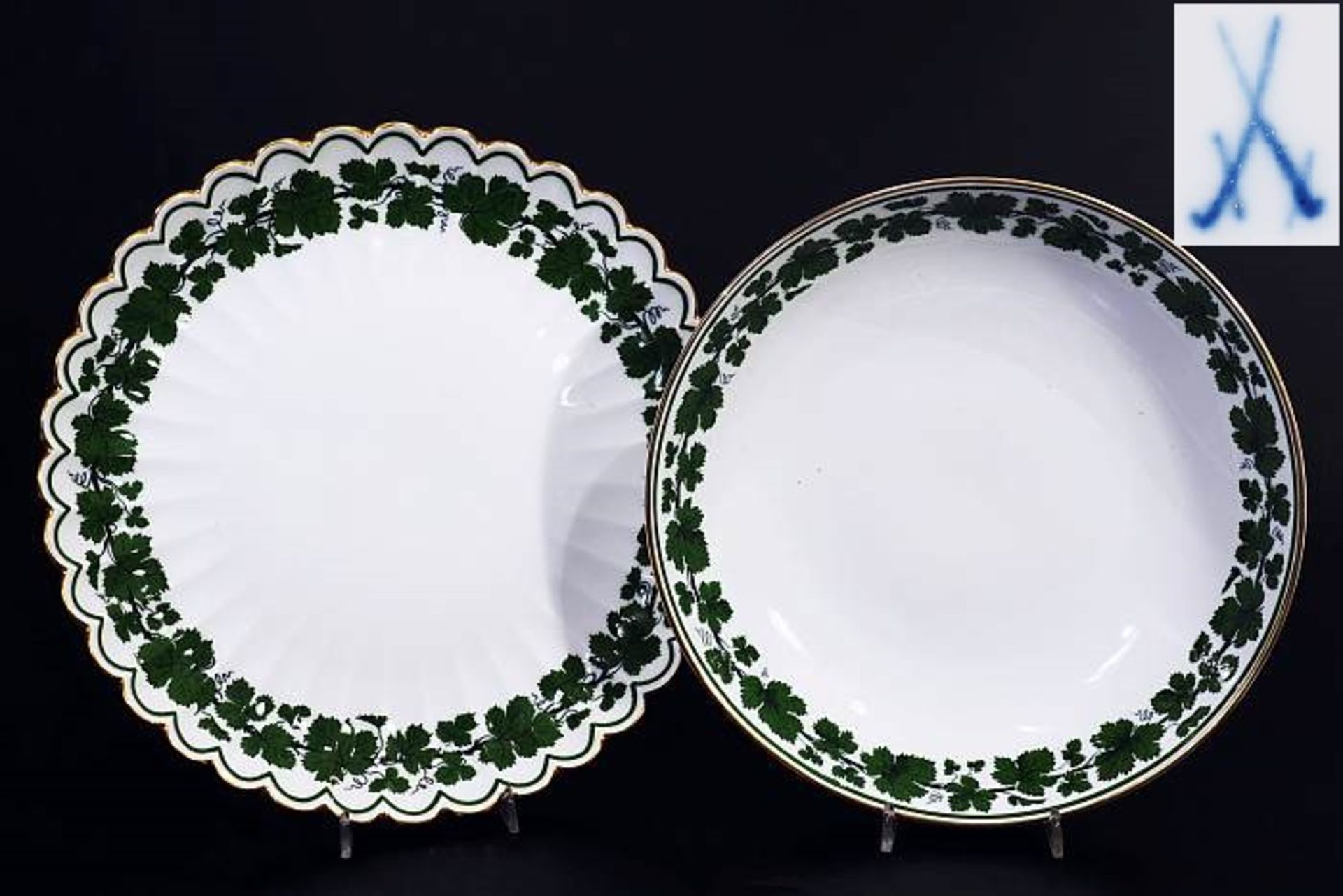 Fächerschale. Schale, rund. MEISSEN 1860 - 1923, 1. Wahl 1) Fächerschale. MEISSEN 1860 - 1923, 1.