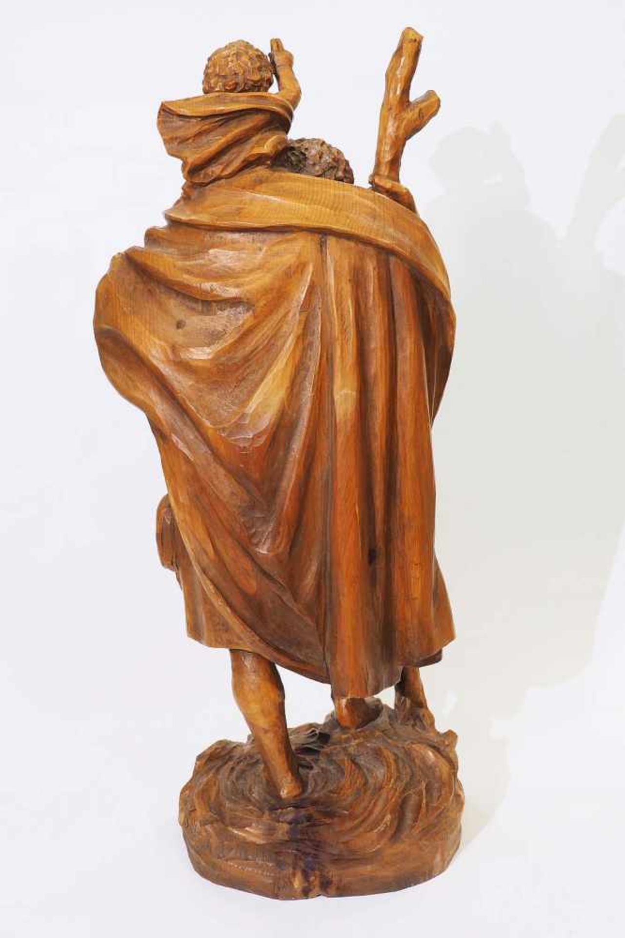 Heiliger Christopherus. Heiliger Christopherus. 20. Jahrhundert. Zirbel-Holz, handgeschnitzt, - Image 4 of 9
