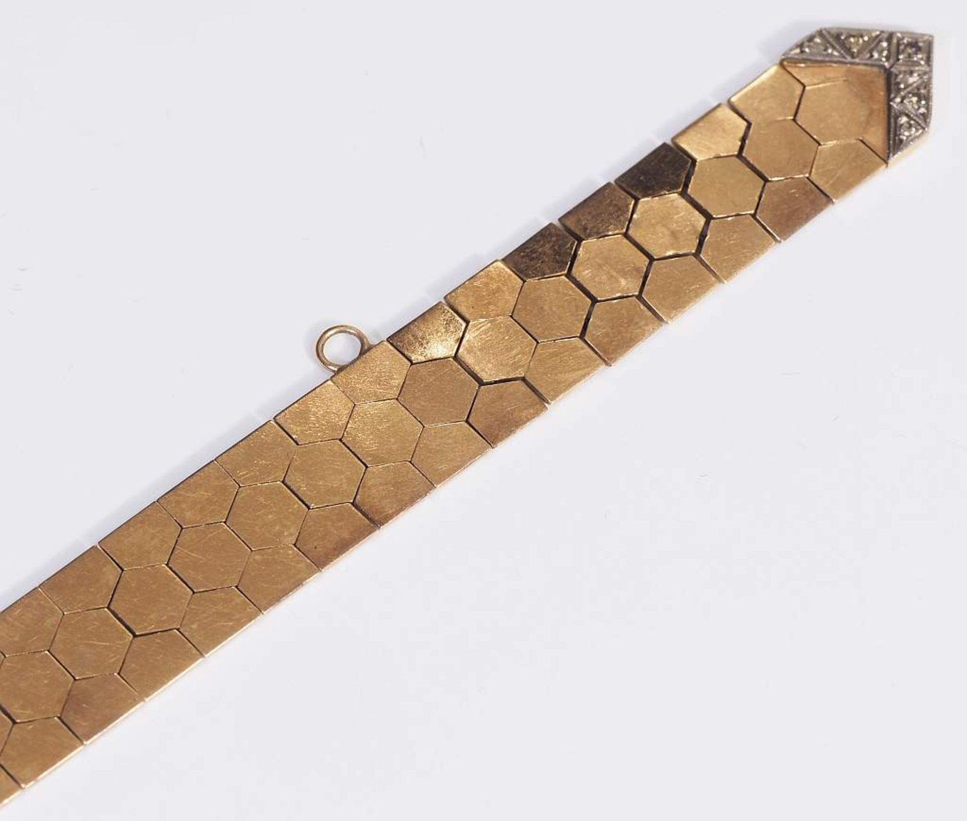 Gliederarmband in Form einer Gürtelschließe. Gliederarmband in Form einer Gürtelschließe. 750er - Image 6 of 7