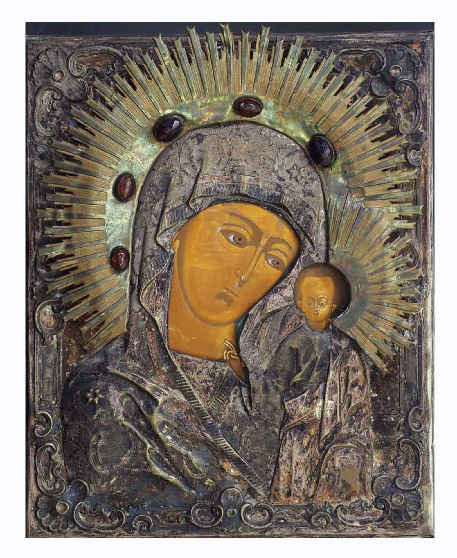 Gottesmutter von Kasan, 1. Hälfte 19. Jahrhundert. RusslandGottesmutter von Kasan, 1. Hälfte 19. - Bild 2 aus 5