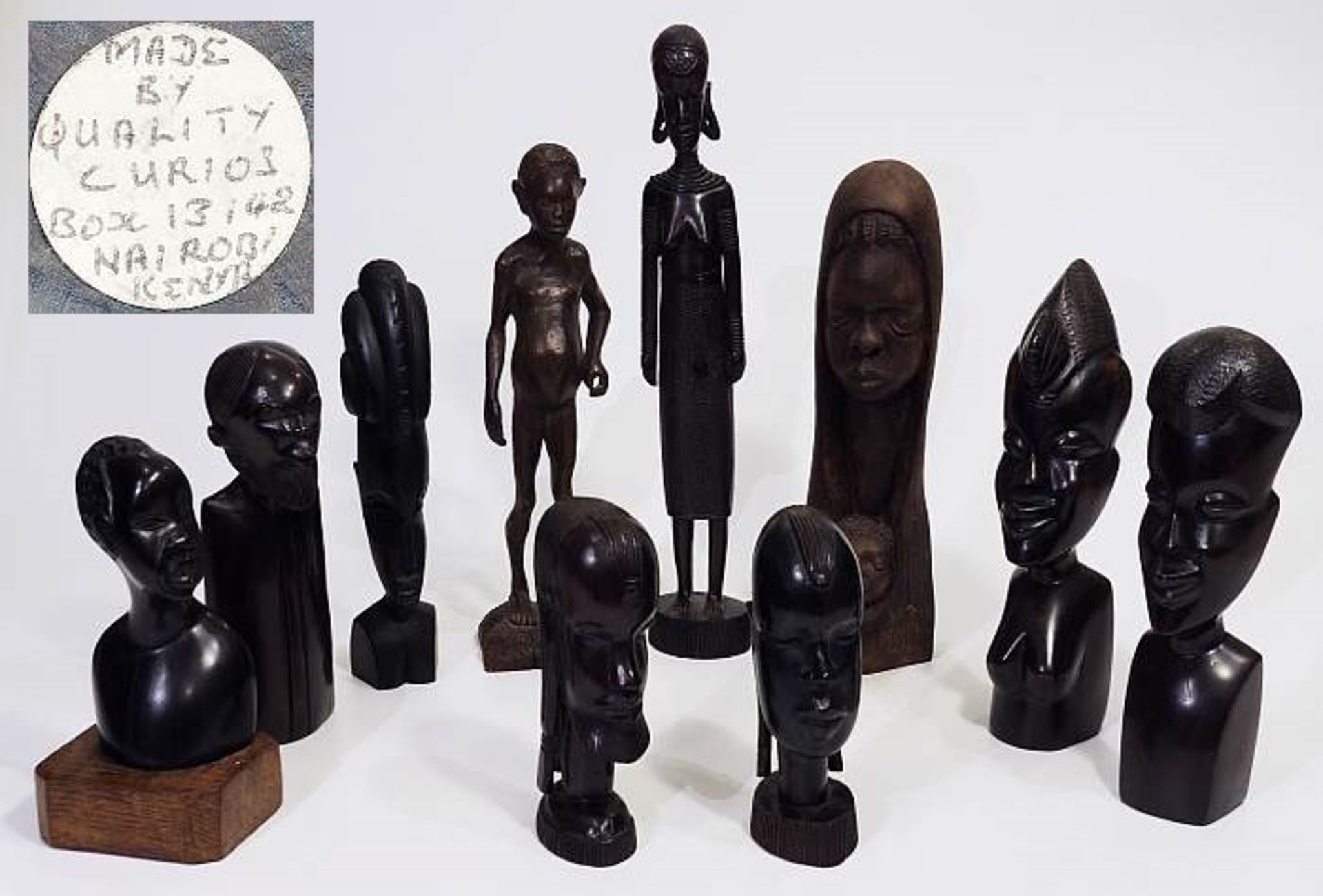 Sammlung von Statuetten und Büsten.Sammlung von Statuetten und Büsten, insgesamt 10 Stück. Afrika,