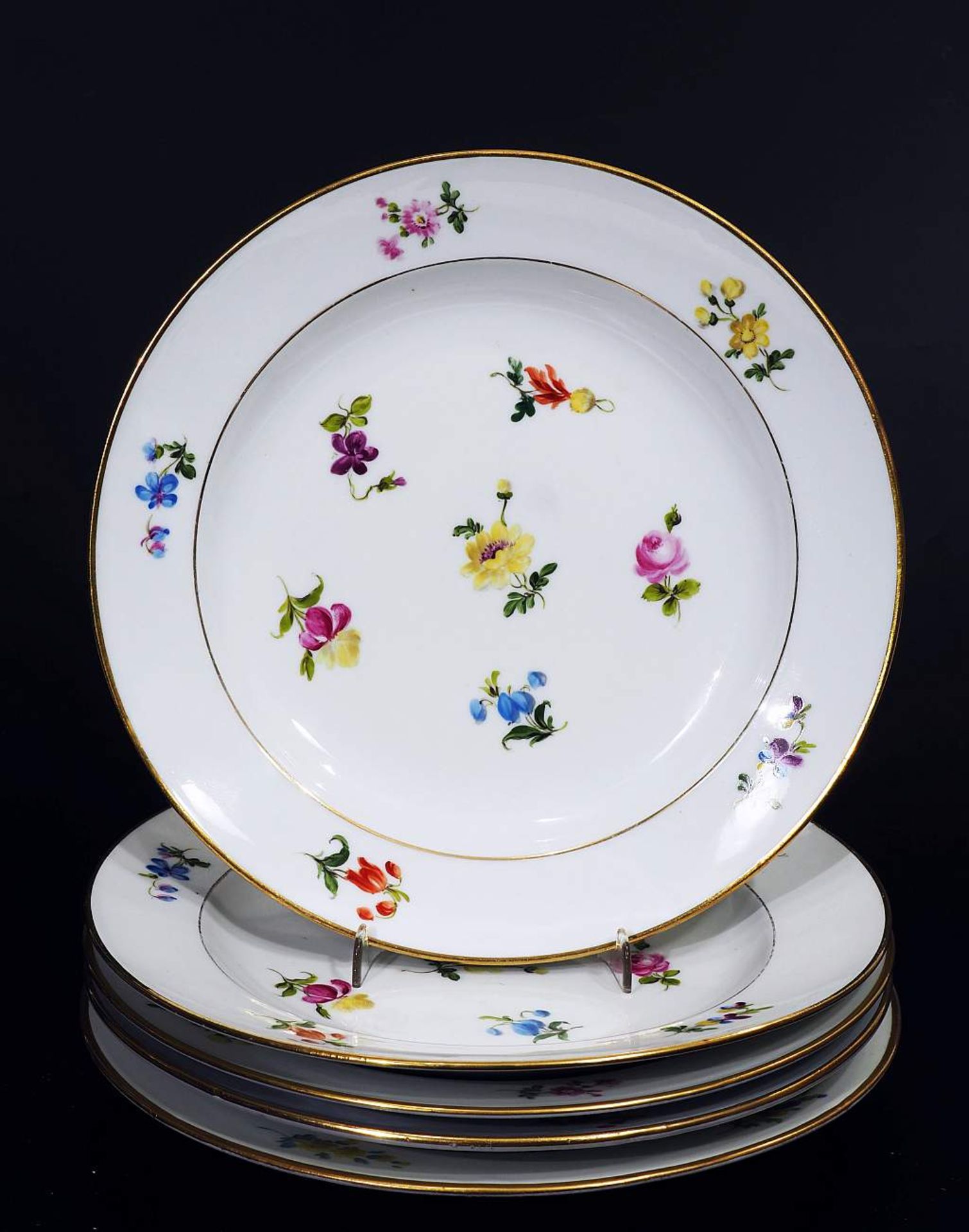 Flache Speiseteller, MEISSEN um1880, 5er Satz. Flache Speiseteller, MEISSEN um1880. 5er Satz. - Bild 2 aus 4